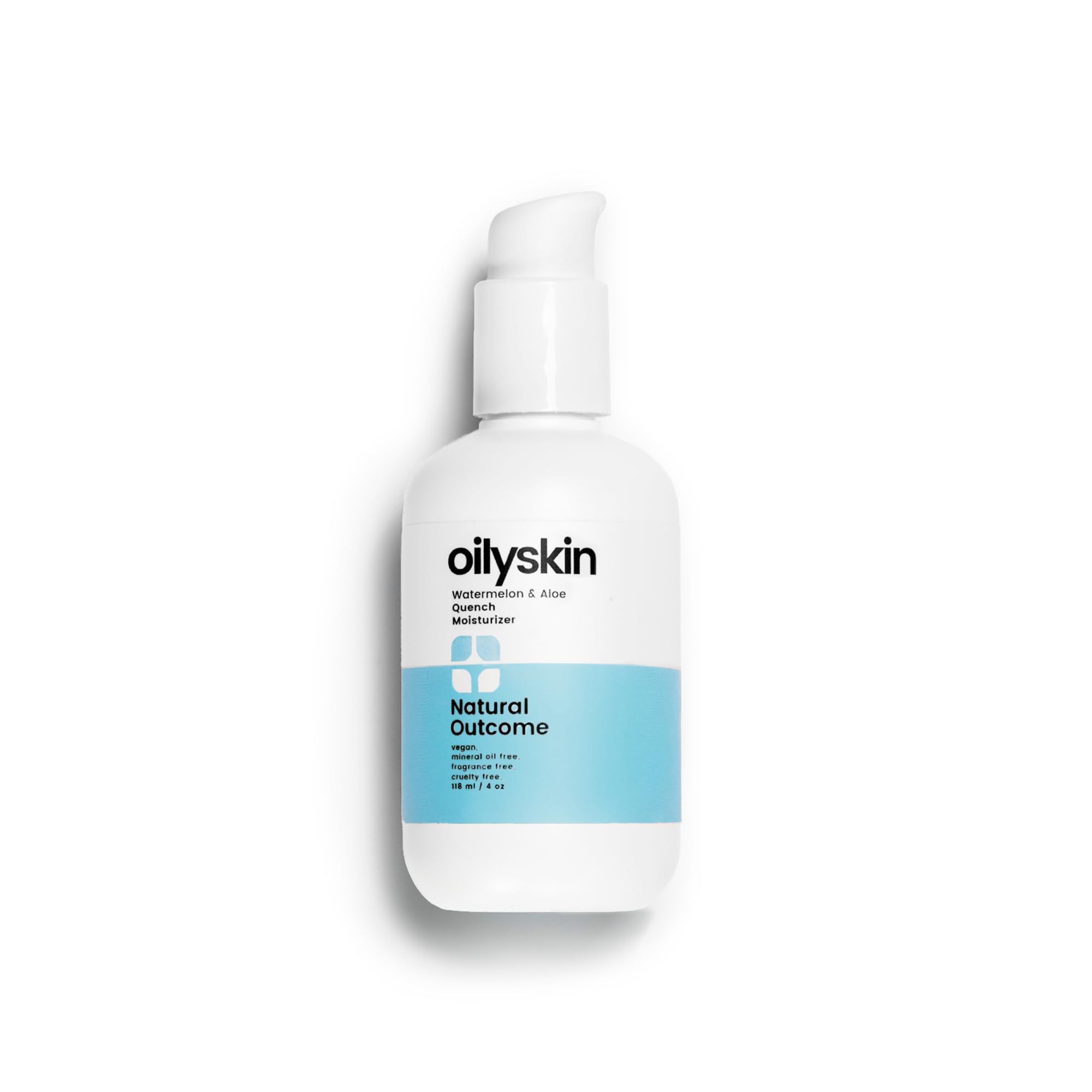Oil-Free Hydrating Face Moisturizer for Oily Skin with Hyaluronic Acid, Watermelon & Aloe Vera | Non-Greasy Daily Facial Gel Lotion | 4 oz by Natural Outcome | Perfect for Day & Night Skincare Routine, Makeup Base & Summer Hydration
