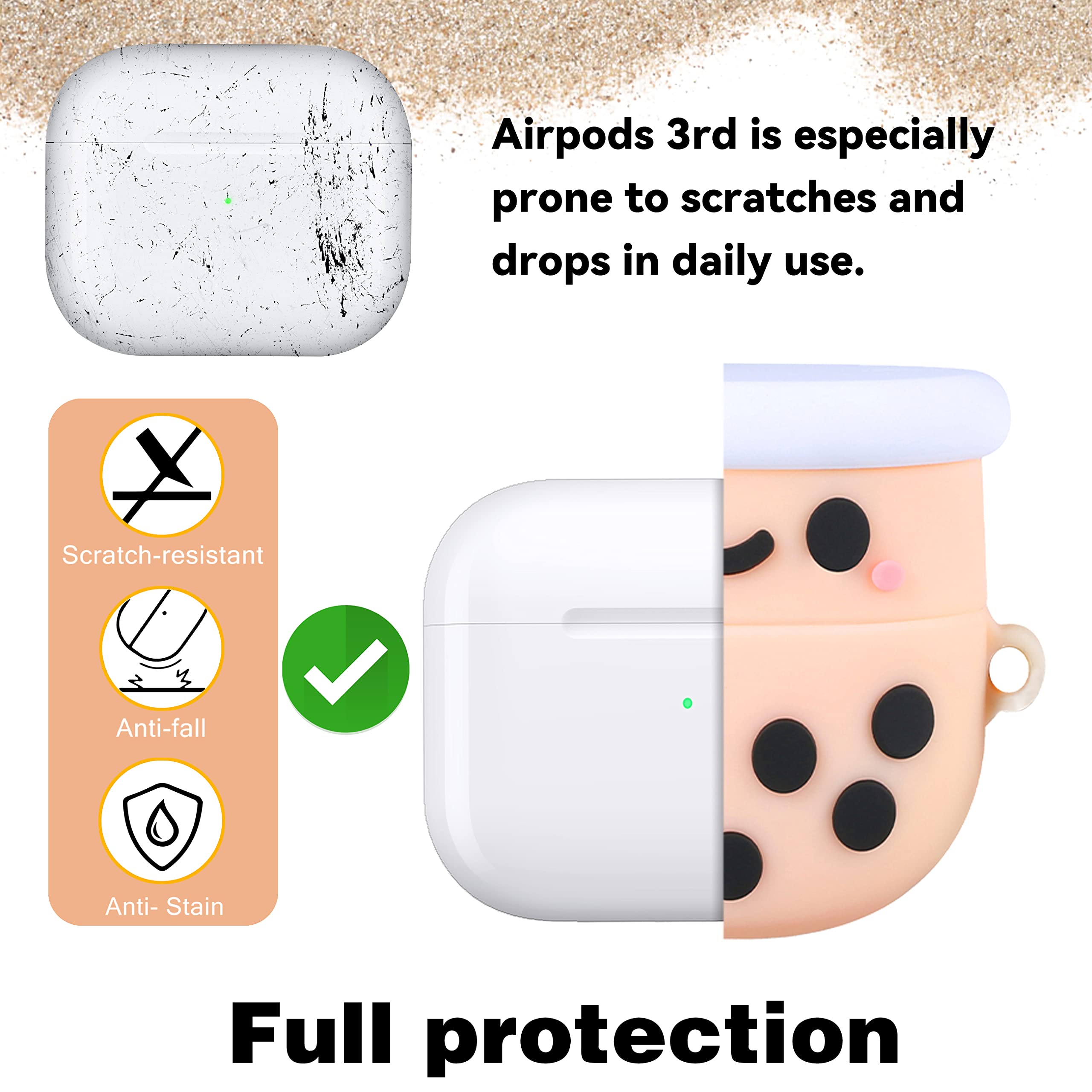 Mulafnxal AirPods 3 (2021) Silicone Cartoon Protective Case - Lightweight Shockproof Cover for AirPods 3rd Generation (2021) - Drop-Proof Design with Easy Access - Perfect for Travel, Workouts & Daily Use