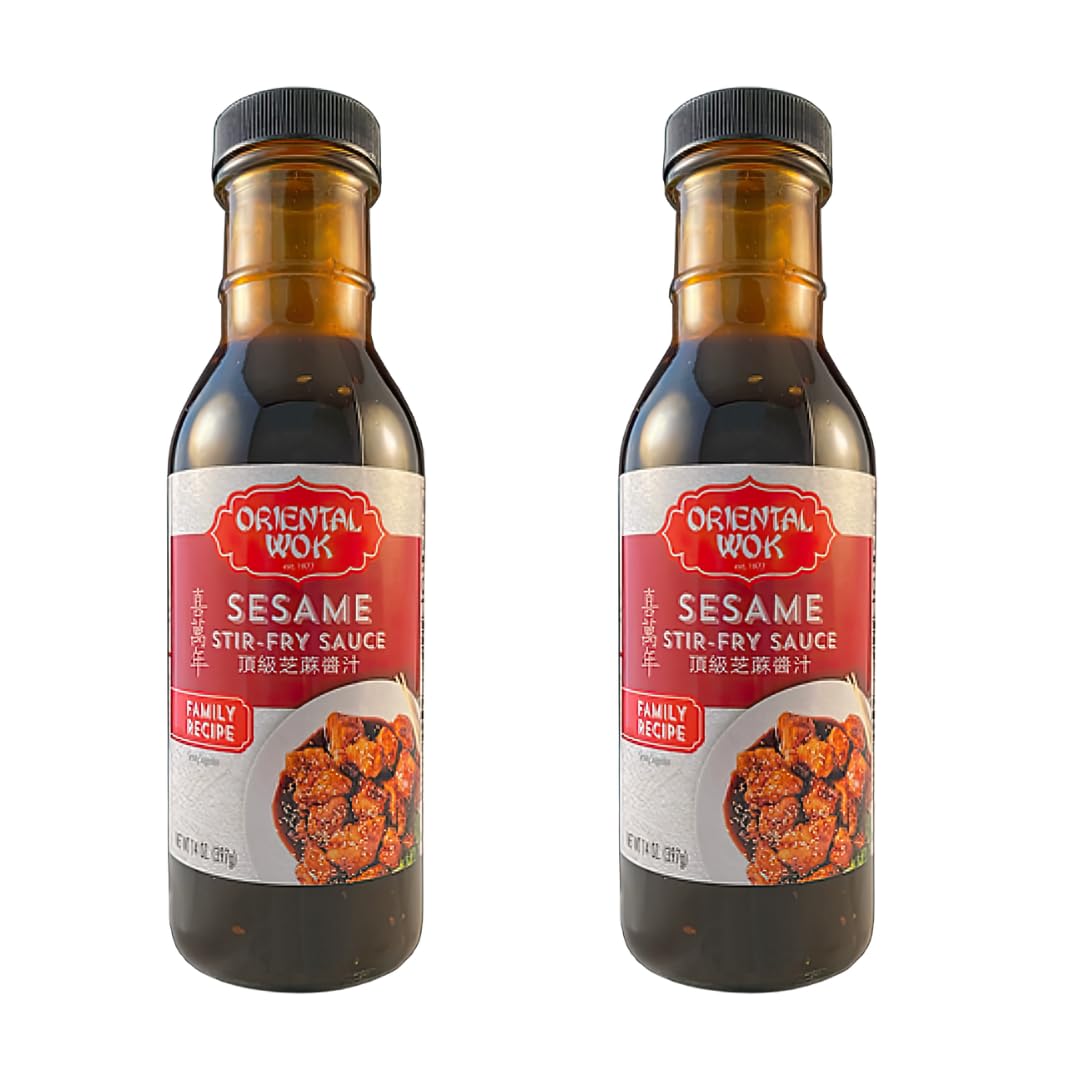 Premium Oriental Wok Sesame Stir-Fry Sauce - Sweet & Umami Flavor (14 oz, 2-Pack) | Perfect for Chicken, Shrimp, Steak & Tofu Dishes | Asian Cooking, Meal Prep & Family Dinners