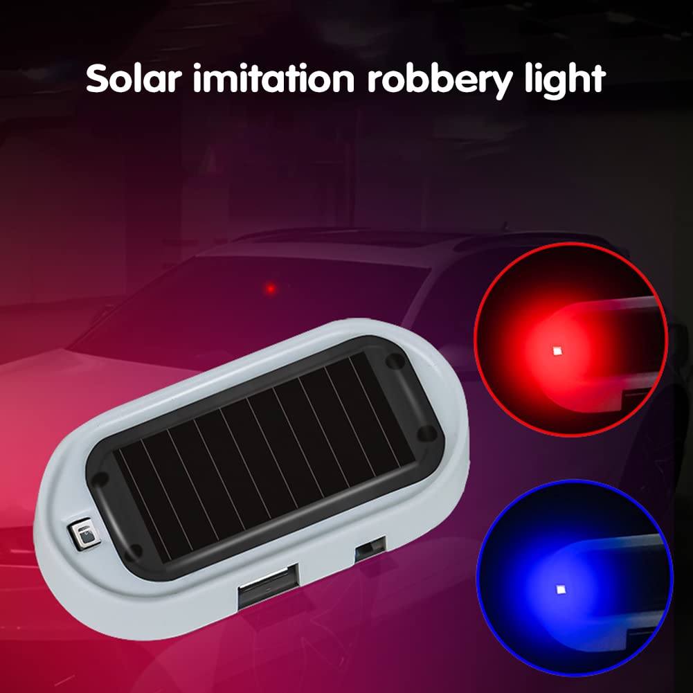 Solar-Powered Car Alarm LED Light - Anti-Theft Warning Flashing Signal Light for Vehicle Security | Deter Burglars with Bright Red Flashing Lights | Ideal for Parking Lots, Driveways & High-Crime Areas