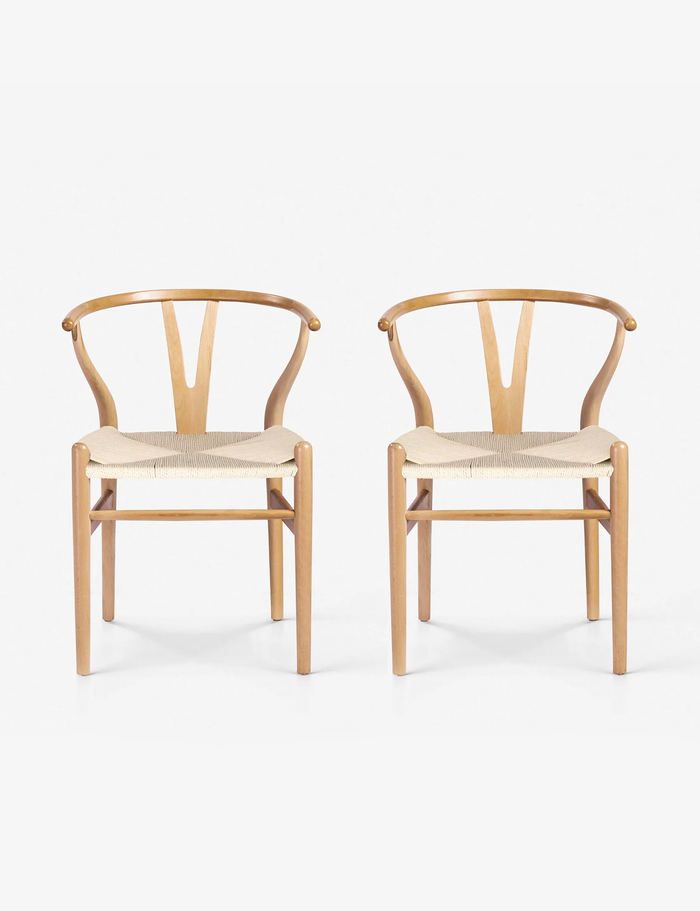 Modern Cylia Dining Chairs Set of 2 - Mid Century Wooden Kitchen Chairs with Upholstered Seat - Perfect for Dining Room, Kitchen, Breakfast Nook & Home Office