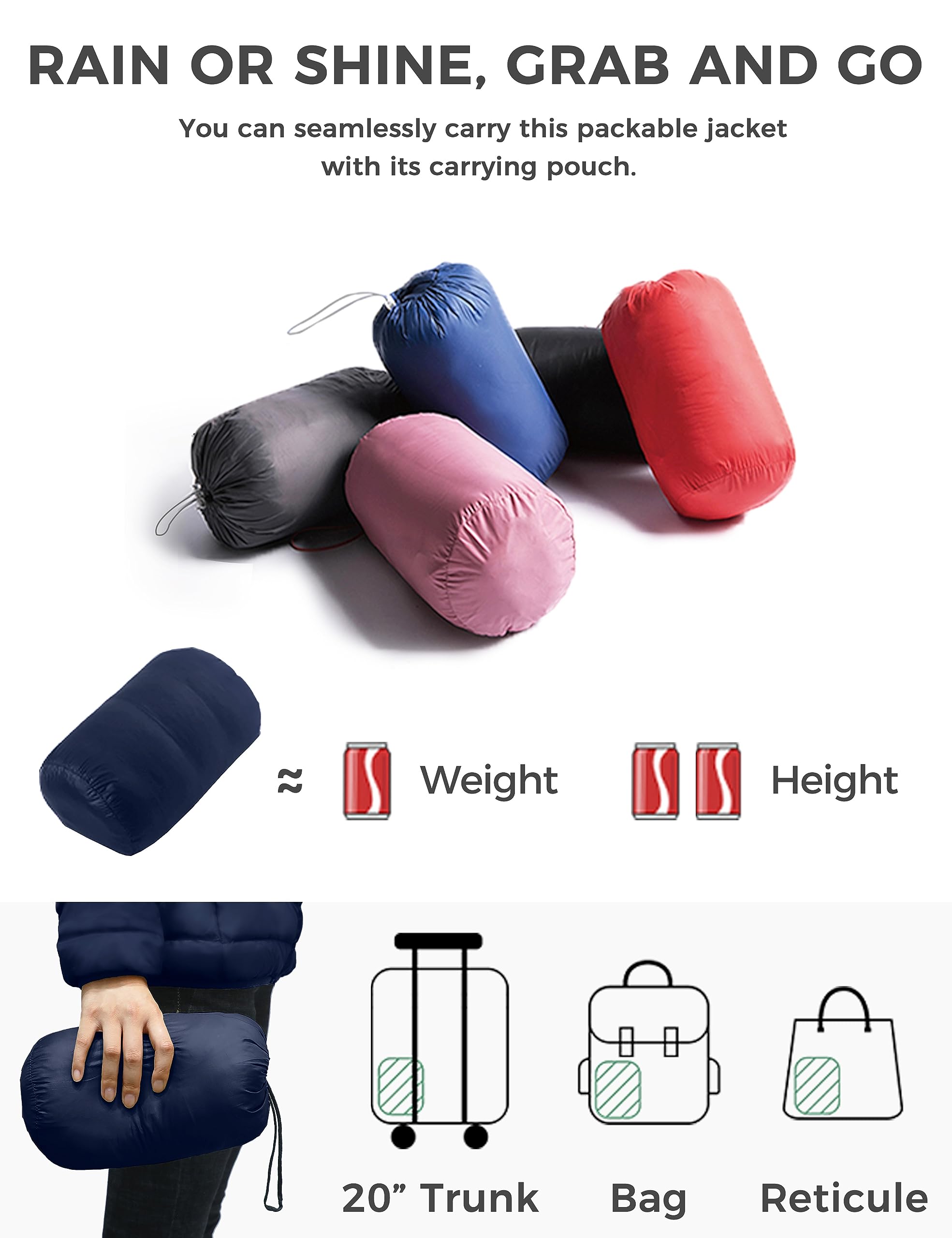 Wantdo Women's Lightweight Packable Down Jacket - Hooded Winter Puffer Coat for Outdoor Activities, Travel & Cold Weather