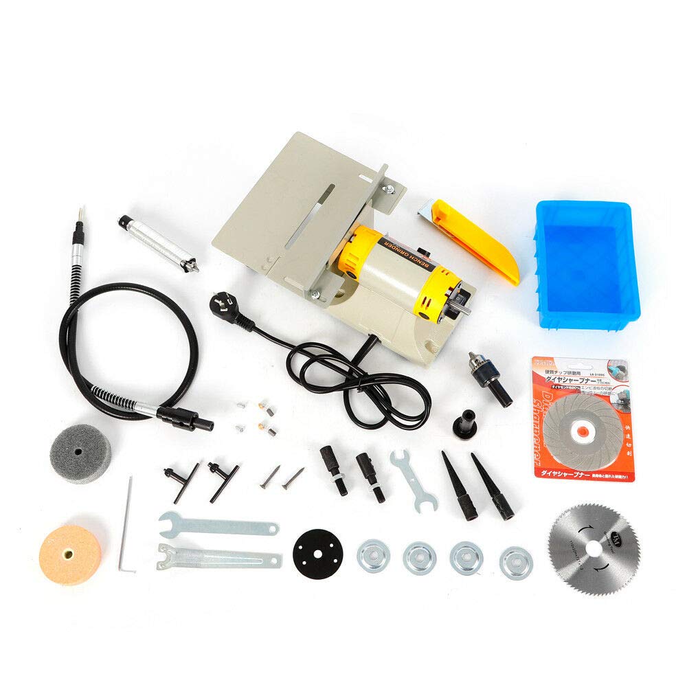 110V 350W Jewelry Rock Polishing Buffer Machine - Professional Bench Lathe & Polisher Tool Set for Gemstones, Metals & DIY Crafts (US Stock) - Perfect for Jewelry Making, Lapidary Work & Home Workshop Projects
