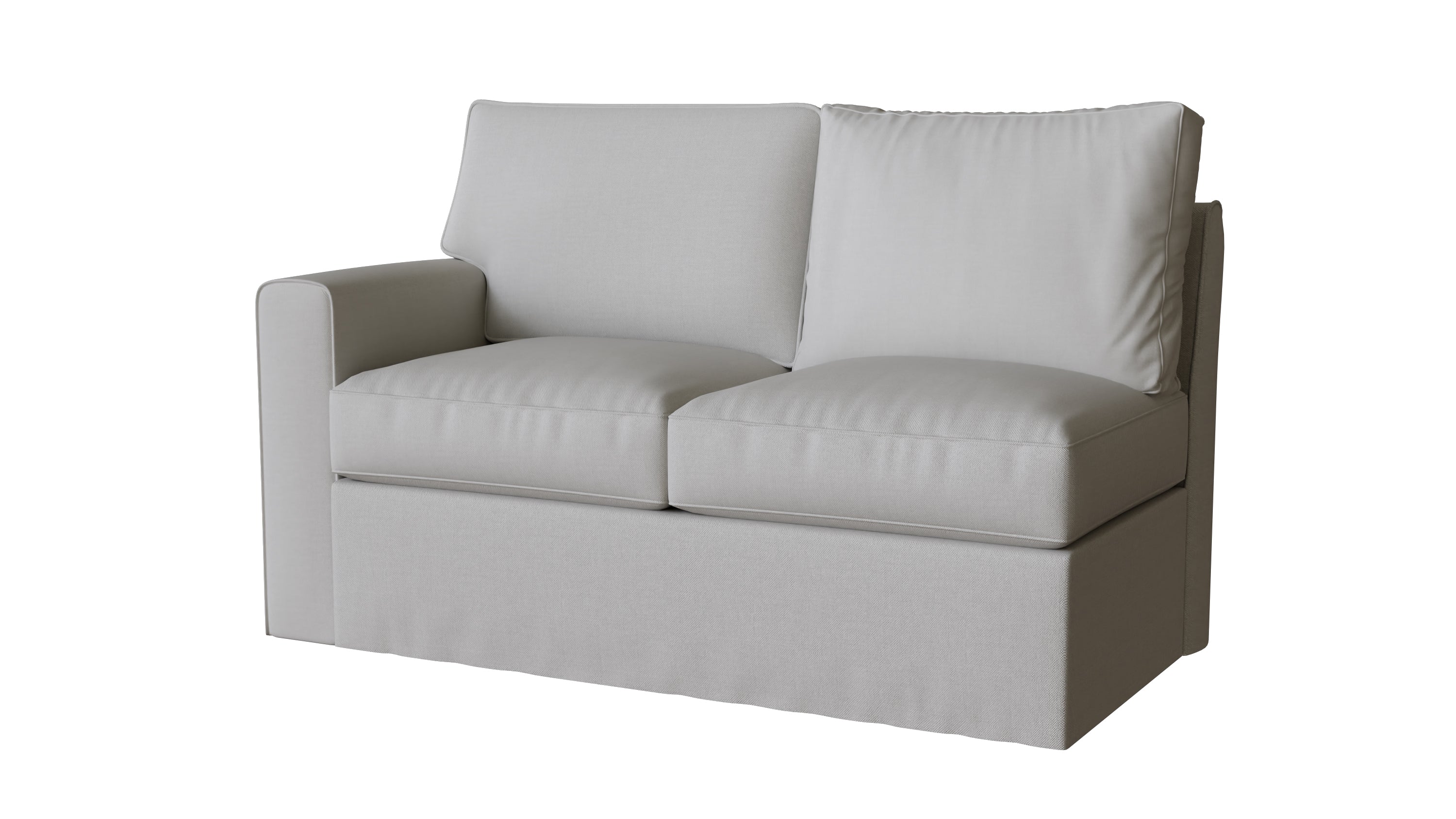 PB Comfort Square Arm Left Arm Loveseat Slipcover - Soft Stretchable Sofa Cover for Sectional Components, Perfect for Living Room, Family Room & Home Theater Furniture Protection