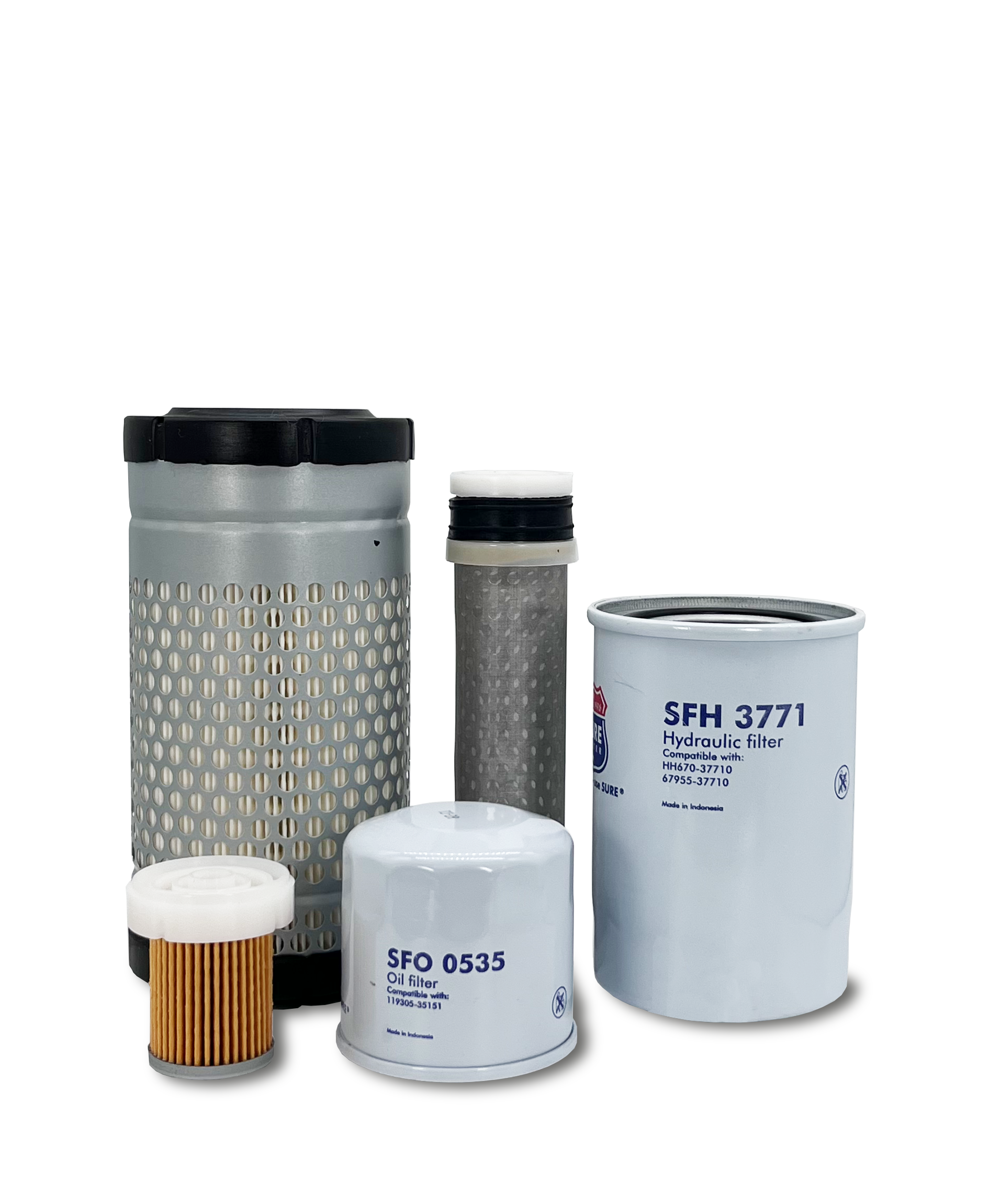 Kubota B7410D Tractor Maintenance Filter Kit by HERO® - Air, Oil & Fuel Filters Replacement - Perfect for Farm Equipment & Agricultural Machinery Maintenance