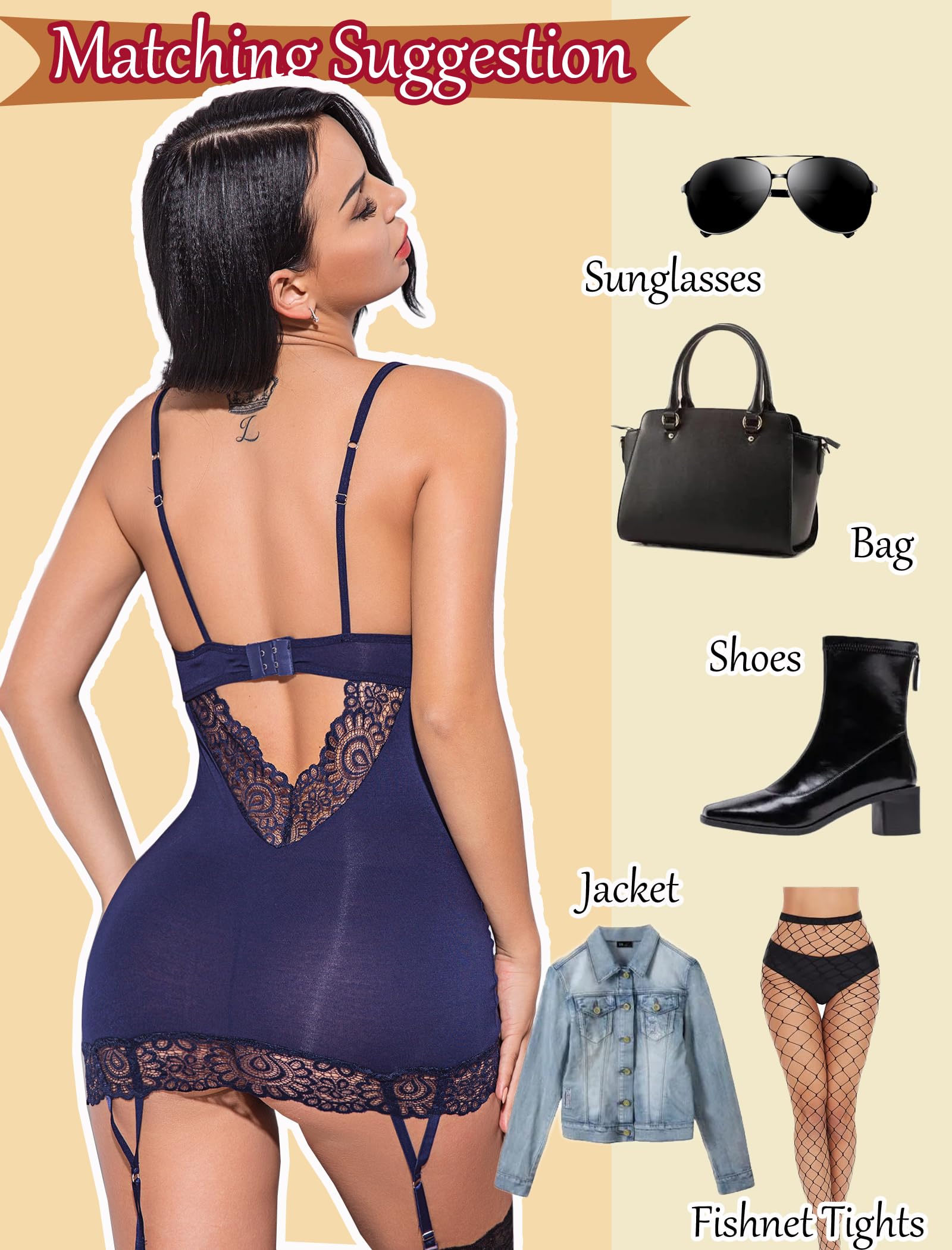**Avidlove Women's Lace Teddy Bodysuit with Garter Belt - Sexy Babydoll Lingerie Set for Valentine's Day, Bridal Shower & Romantic Nights**