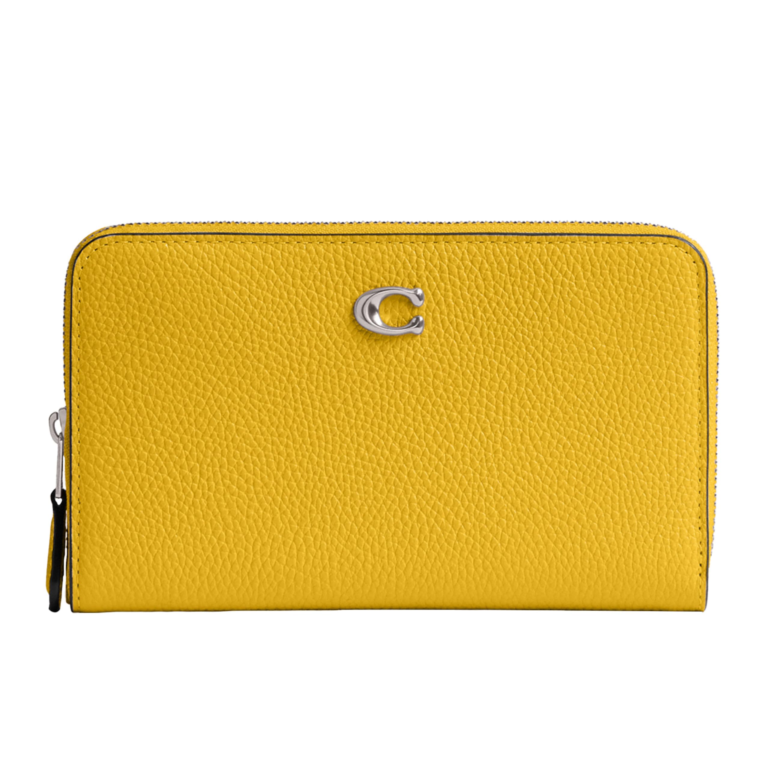 Coach Women's Medium Zip Around Wallet - Genuine Leather Crossbody Purse with Multiple Card Slots & ID Window | Perfect for Everyday Use, Travel, and Gift Giving