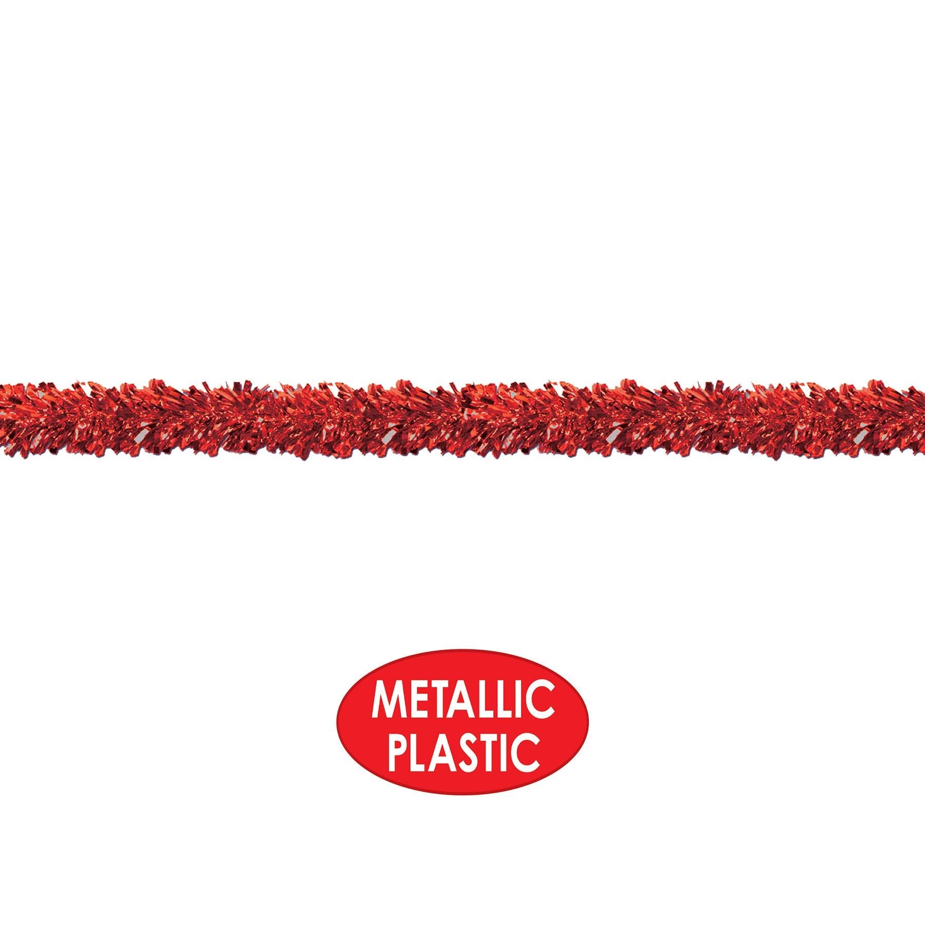 12 Pack Beistle 6-Ply Metallic Party Garland - Red - Perfect for Christmas, Birthday, Wedding Decorations & Holiday Party Decor