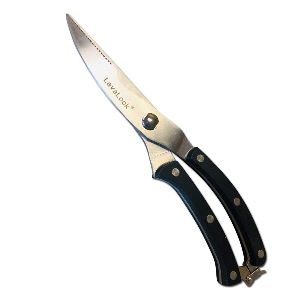LavaLock Heavy Duty BBQ Scissors - Stainless Steel Poultry Shears for Kitchen & Grilling