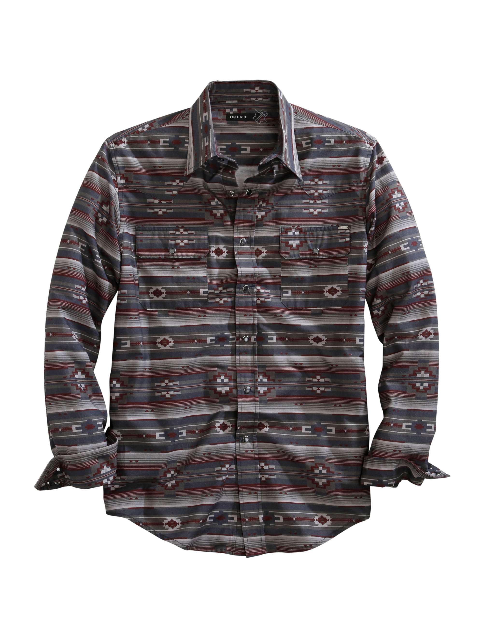 Men's Long Sleeve Snap Button Aztec Serape Western Shirt - Stylish Casual Wear for Cowboy, Rodeo, and Festival Outfits