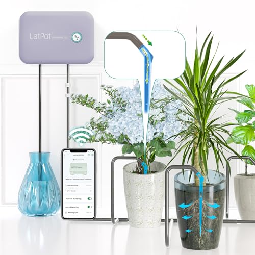 LetPot Smart Plant Watering System - Automatic Self-Watering Device for Potted Plants with Anti-Backflow Valve, Silent Pump & Water Shortage Alert - Ideal for Indoor Plants, Home Garden & Vacation Plant Care