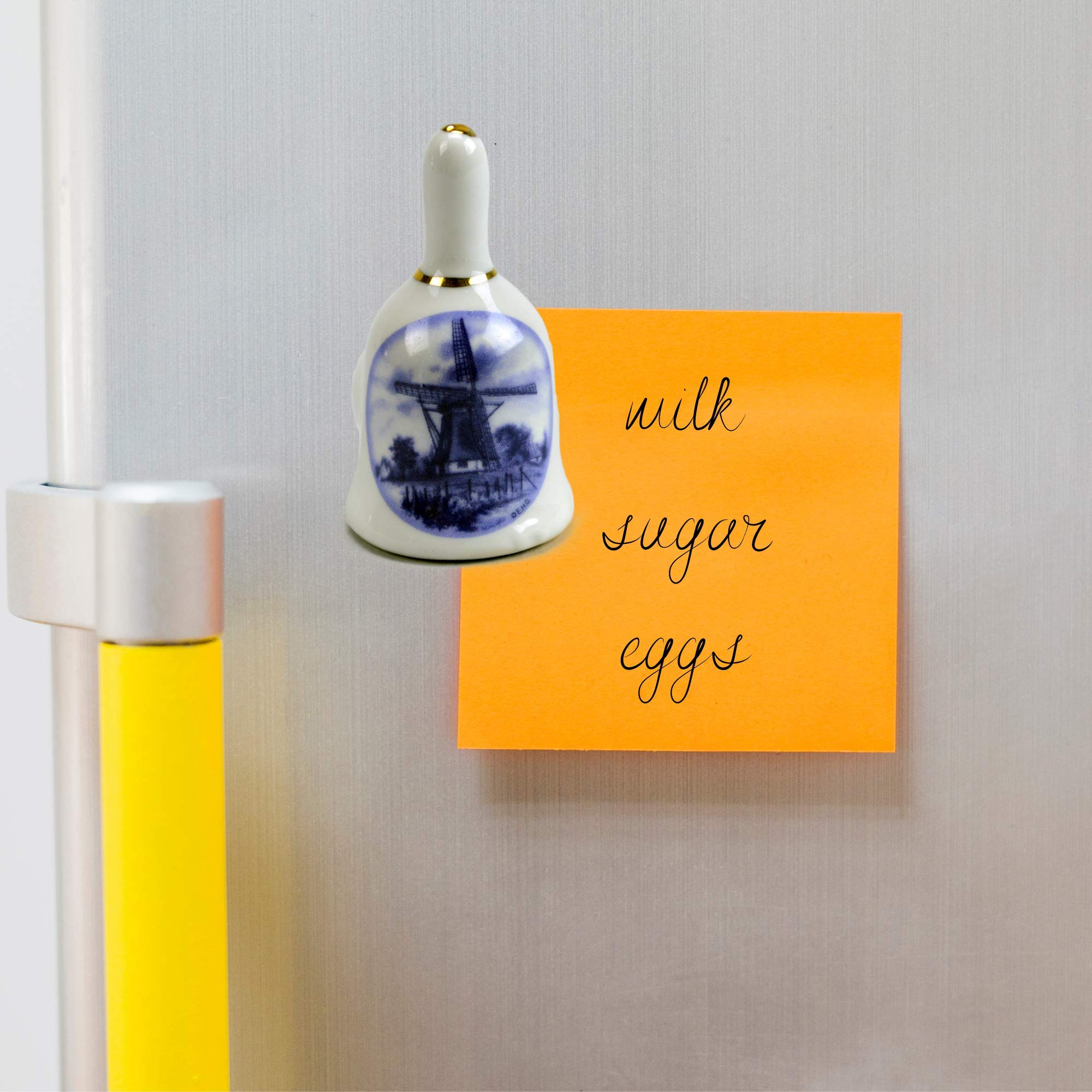 European Windmill Bell Magnet Souvenir - Handcrafted Dutch Decorative Gift for Home, Office & Travel - Perfect for Refrigerator, Lockers & Scrapbooking