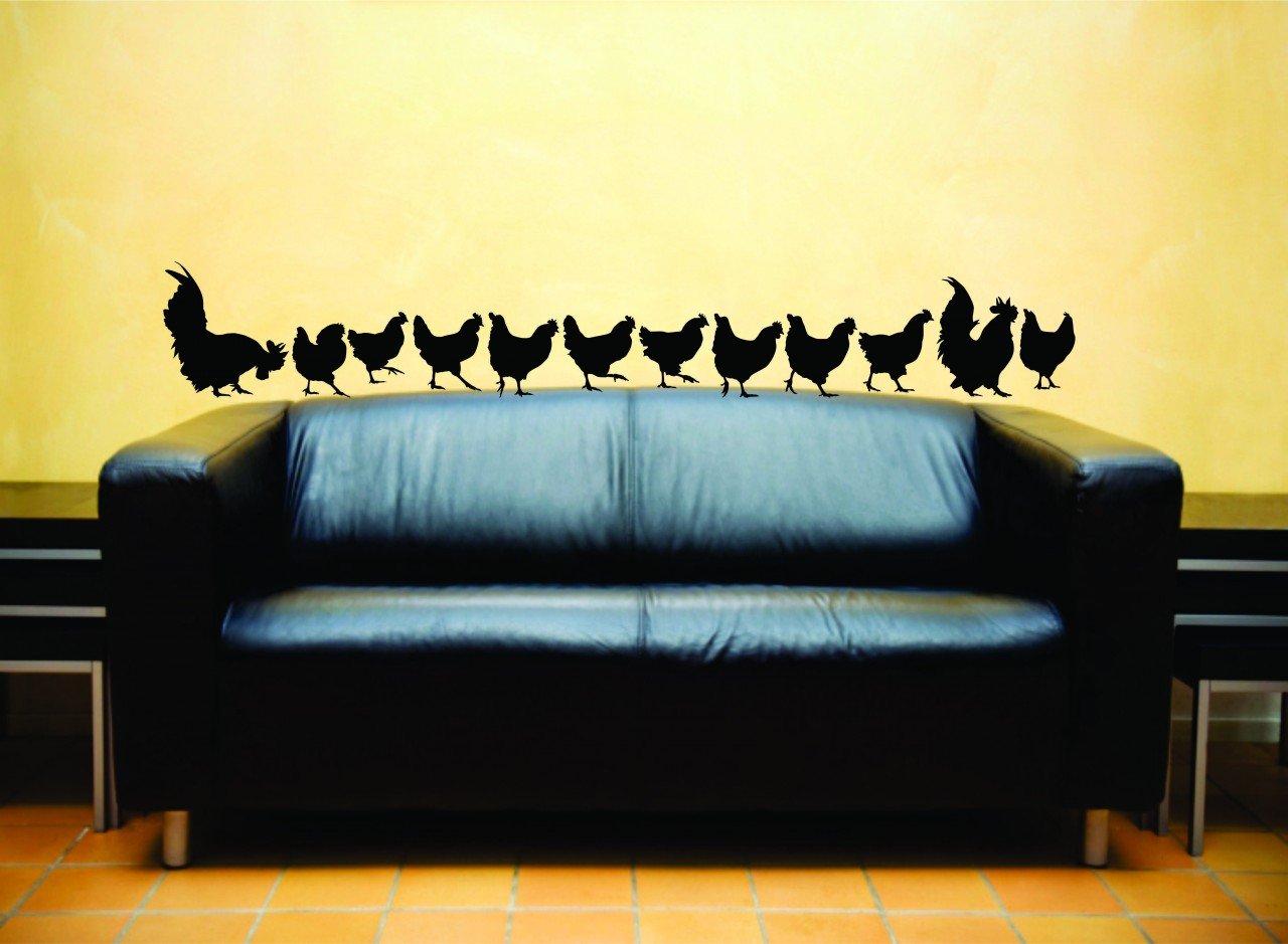 Chicken Wall Decals for Kids Room - Peel and Stick Vinyl Art Stickers - 22 Color Options - Nursery Decor, Playroom Wall Art, Home Decoration