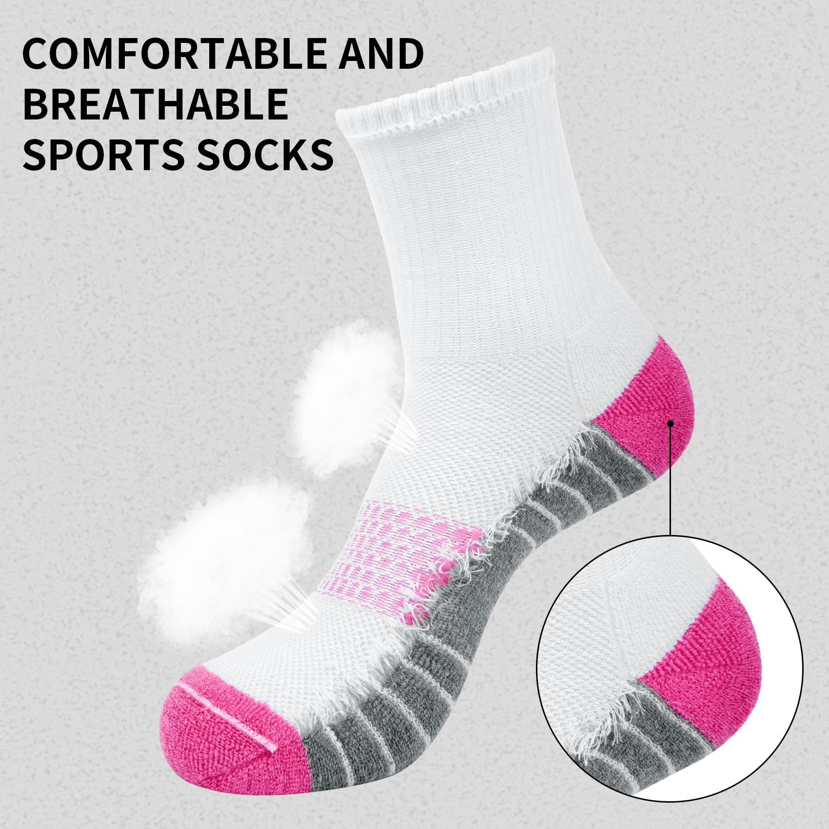 Breathable Women's Running Socks - Moisture Wicking Athletic Socks for Sports & Training - Perfect for Gym, Jogging & Workouts