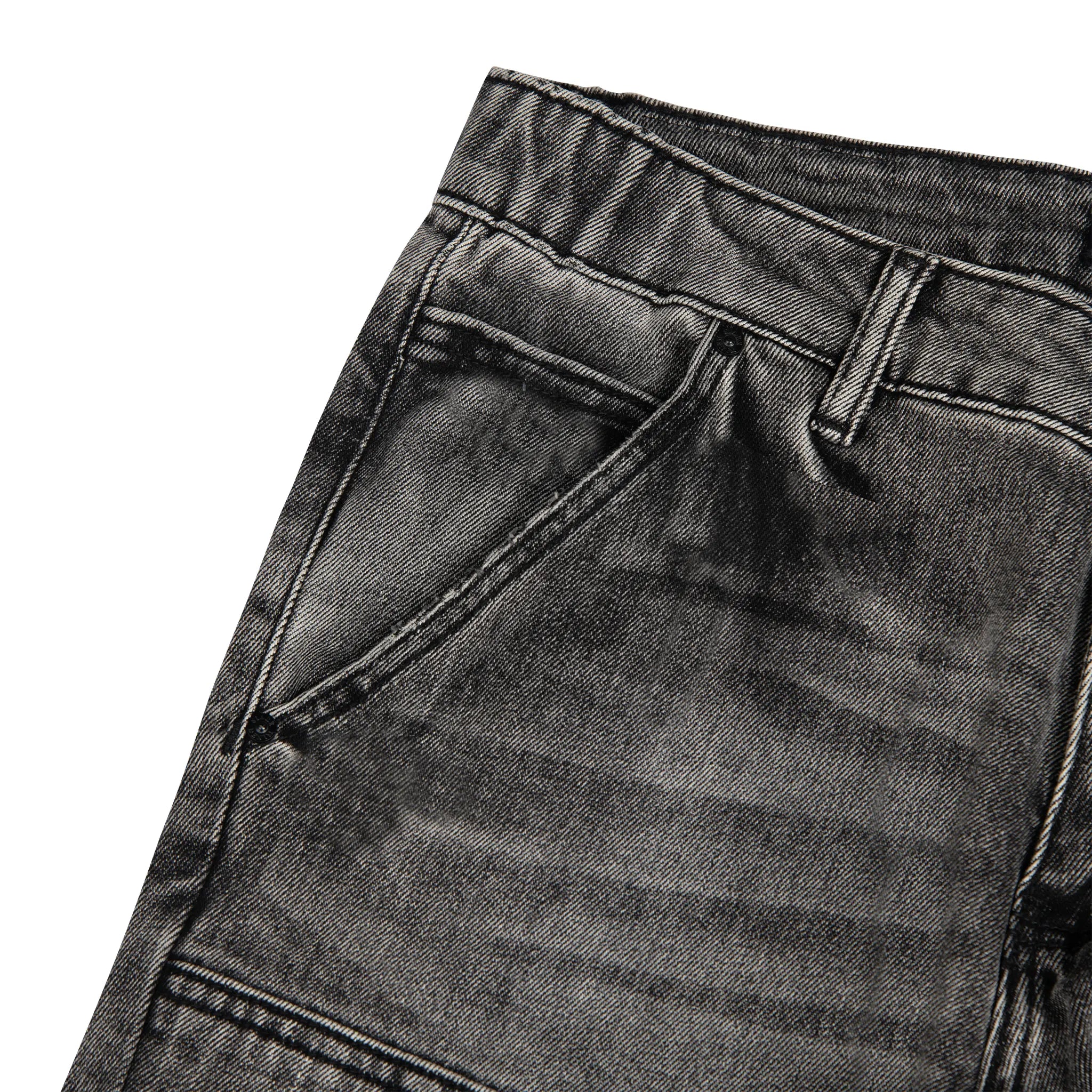 SIARR Men's Carpenter Jeans - Dark Grey Work Pants with Utility Pockets | Durable Denim for Construction, Woodworking & Outdoor Workwear