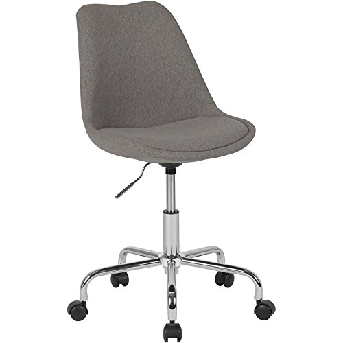 Scranton & Co Modern Mid Back Swivel Office Chair - Light Gray Ergonomic Desk Chair with Adjustable Height for Home Office, Gaming & Workspace