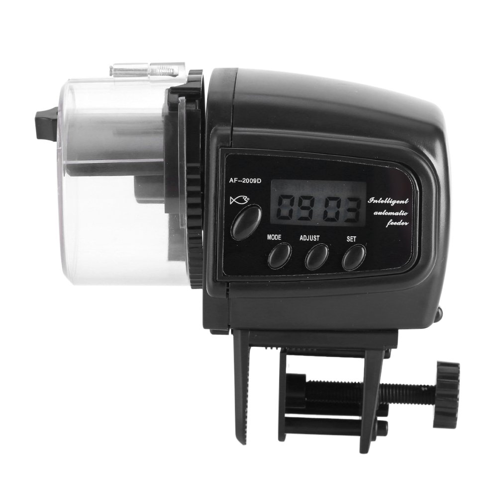 Automatic Fish Feeder with Digital LCD Display - Programmable Electronic Aquarium Food Dispenser Timer for Freshwater & Saltwater Tanks - Perfect for Vacation, Office, or Home Aquarium Care