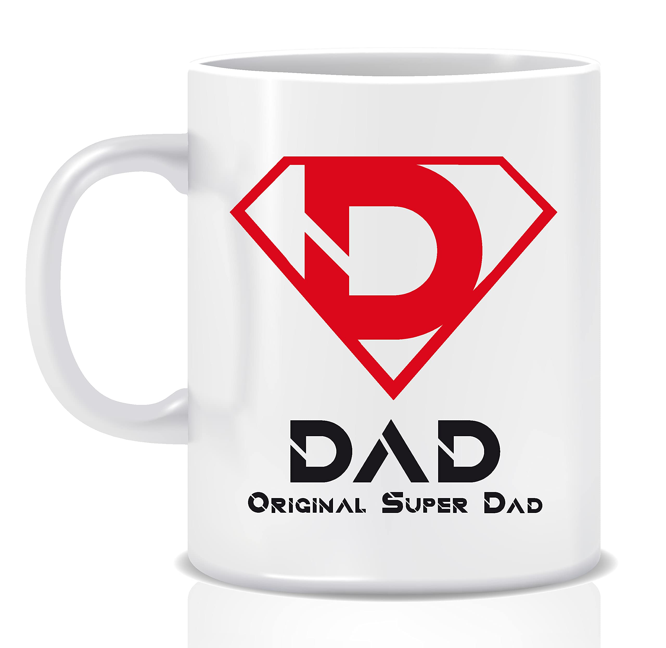 11oz White Ceramic Coffee Mug for Dad - Double Sided Design, Dishwasher & Microwave Safe - Perfect Father's Day Gift for Office, Home & Outdoor Use