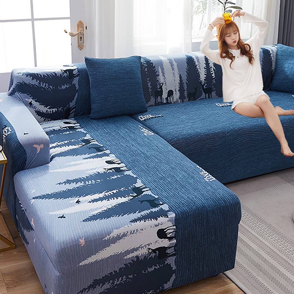 Waterproof Elastic Bottom Sofa Seat Cover - Non-Slip Plush Couch Slipcover for Sectional, Love Seat & 2 Seater (Multiple Sizes) - Perfect for Pets, Kids & Spill Protection in Living Rooms