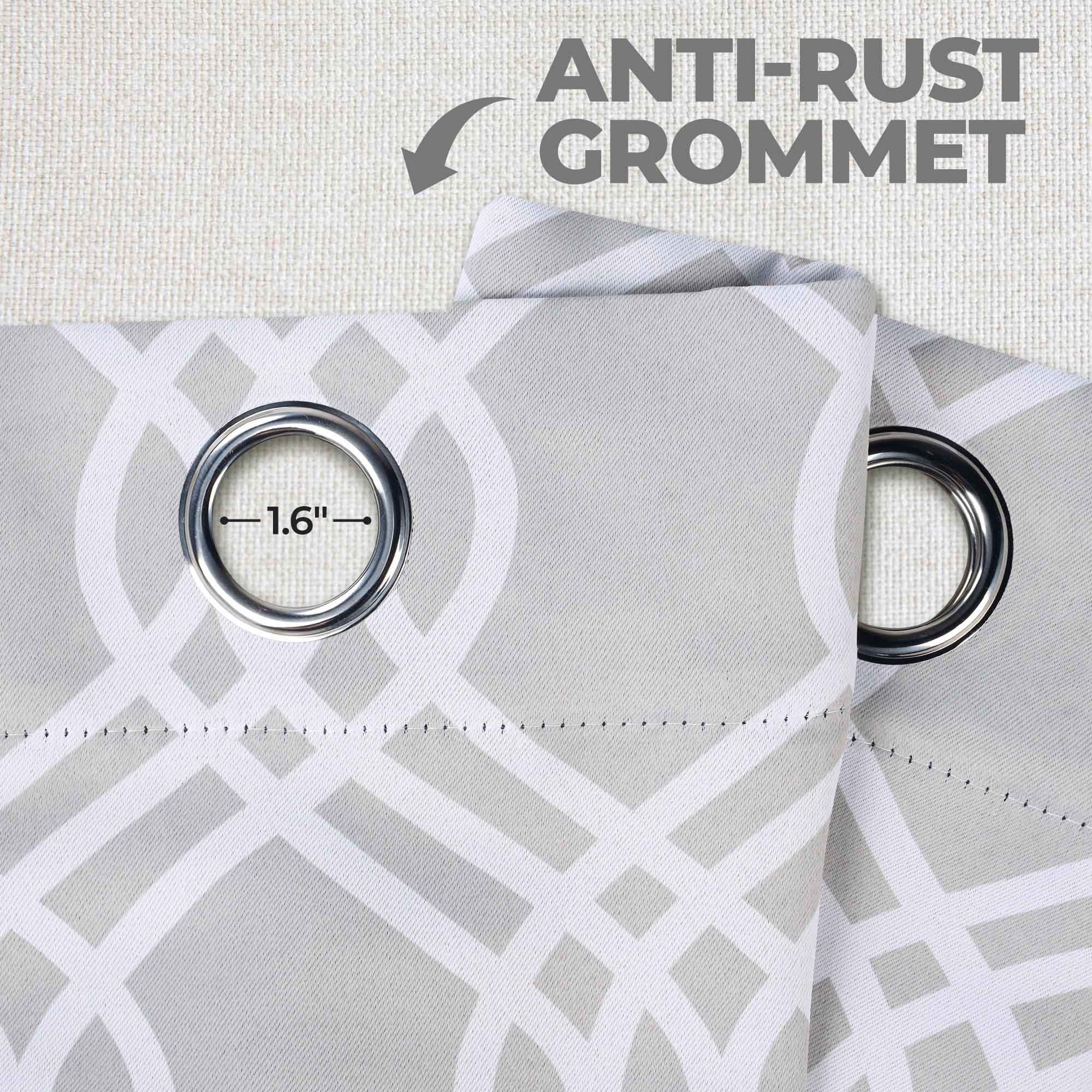 Washable Blackout Curtains with Ribbon Trellis Design - Room Darkening Window Treatment for Bedroom & Living Room - Thermal Insulated Drapes for Better Sleep and Energy Efficiency