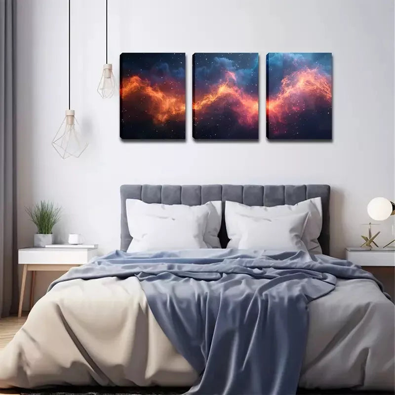 3-Piece Abstract Cloud and Light Wall Art Set - Framed Canvas 40x60cm - High Quality Print - 100% Australian Made - Ready to Hang - Perfect for Living Room, Bedroom & Office Decor