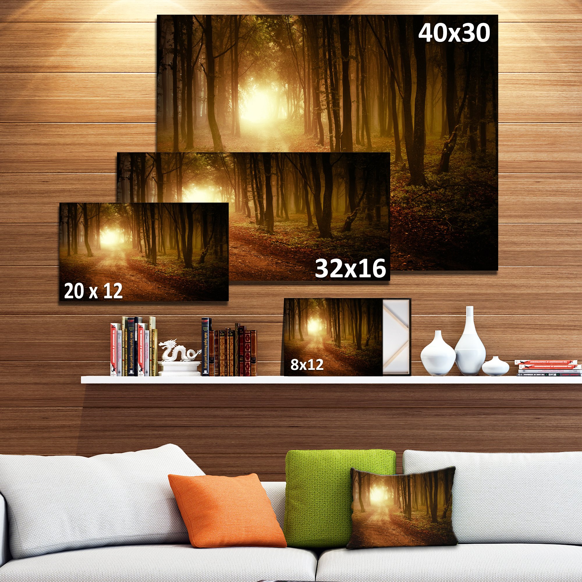 Foggy Forest Sunrise Landscape Photography Canvas Print - Nature Wall Art for Living Room, Bedroom & Office Decor
