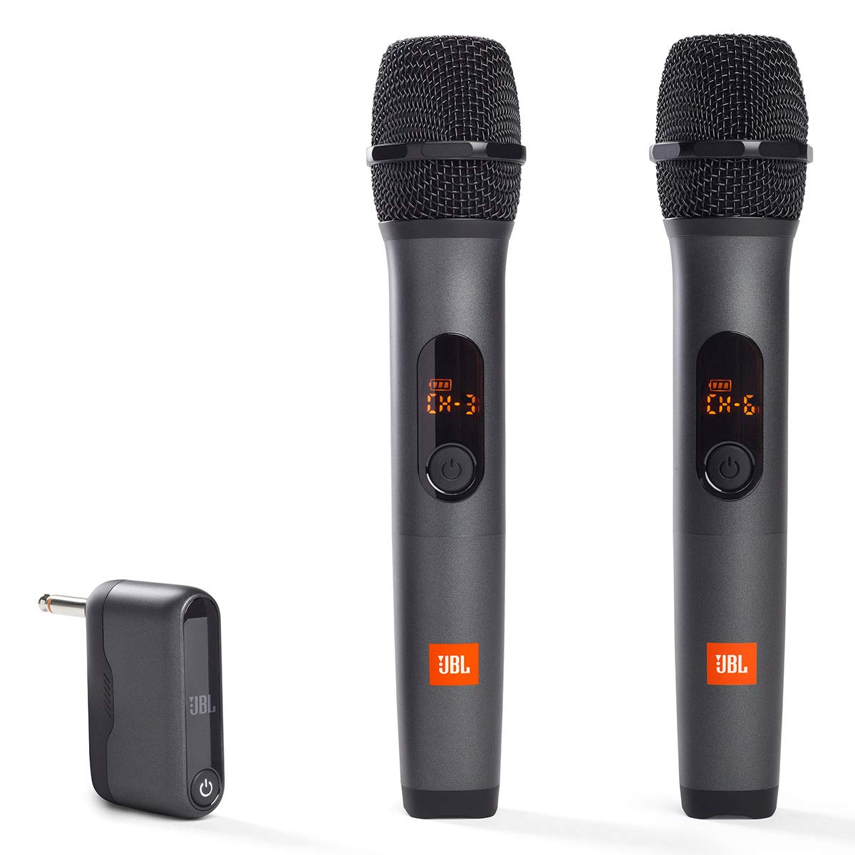 JBL Professional Wireless Dual Microphone System with 2-Channel Receiver - Ideal for Karaoke, Live Performances & Public Speaking (Black)