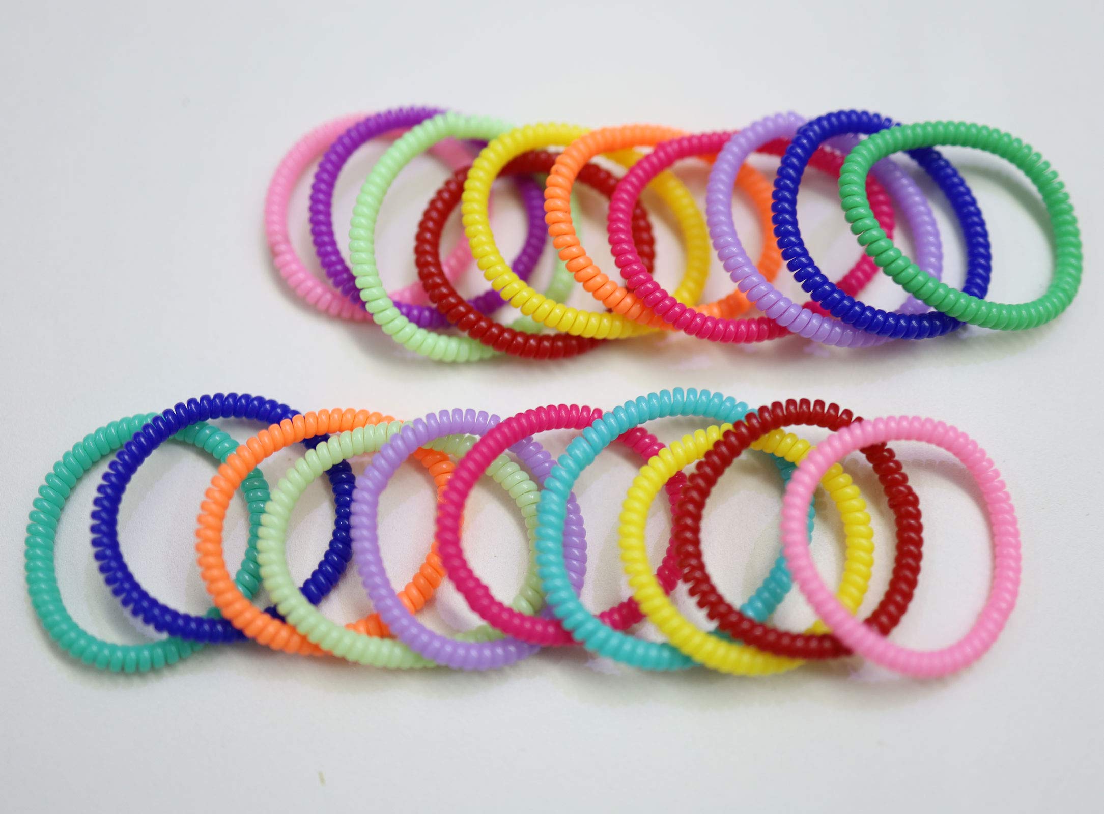 100 Pcs Spiral Hair Ties No Crease Elastic Coil Hair Bands for Women & Girls - Soft Phone Cord Hair Ties for Workout, Yoga, School & Everyday Use