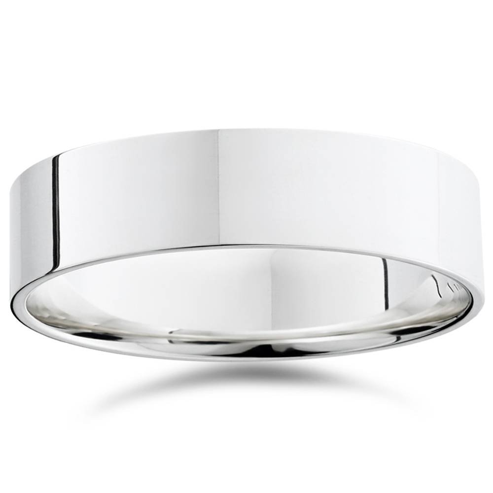 6mm Flat 950 Platinum Comfort Wedding Band Ring for Men - Classic Minimalist Design, Durable & Hypoallergenic - Perfect for Engagements, Anniversaries, and Everyday Wear
