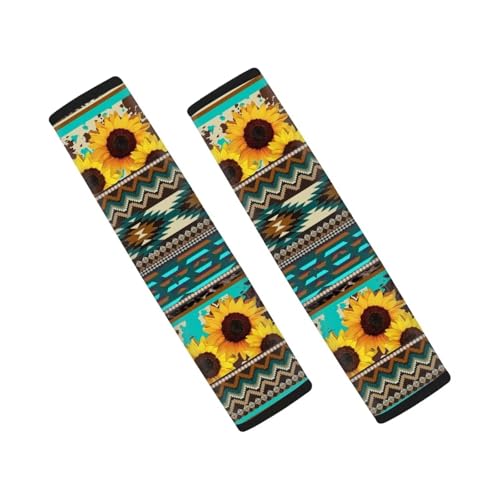 Green Aztec Tribe Geometric Sunflowers