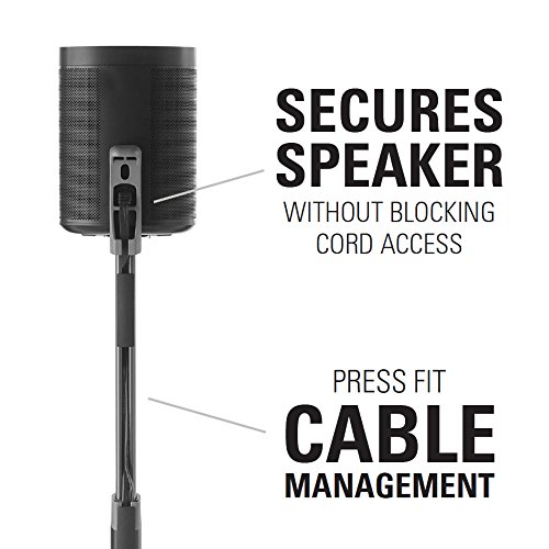 Sanus Adjustable Height Wireless Speaker Stands for SONOS ONE, ONE SL, Play:1 & Play:3 - Tool-Free 16