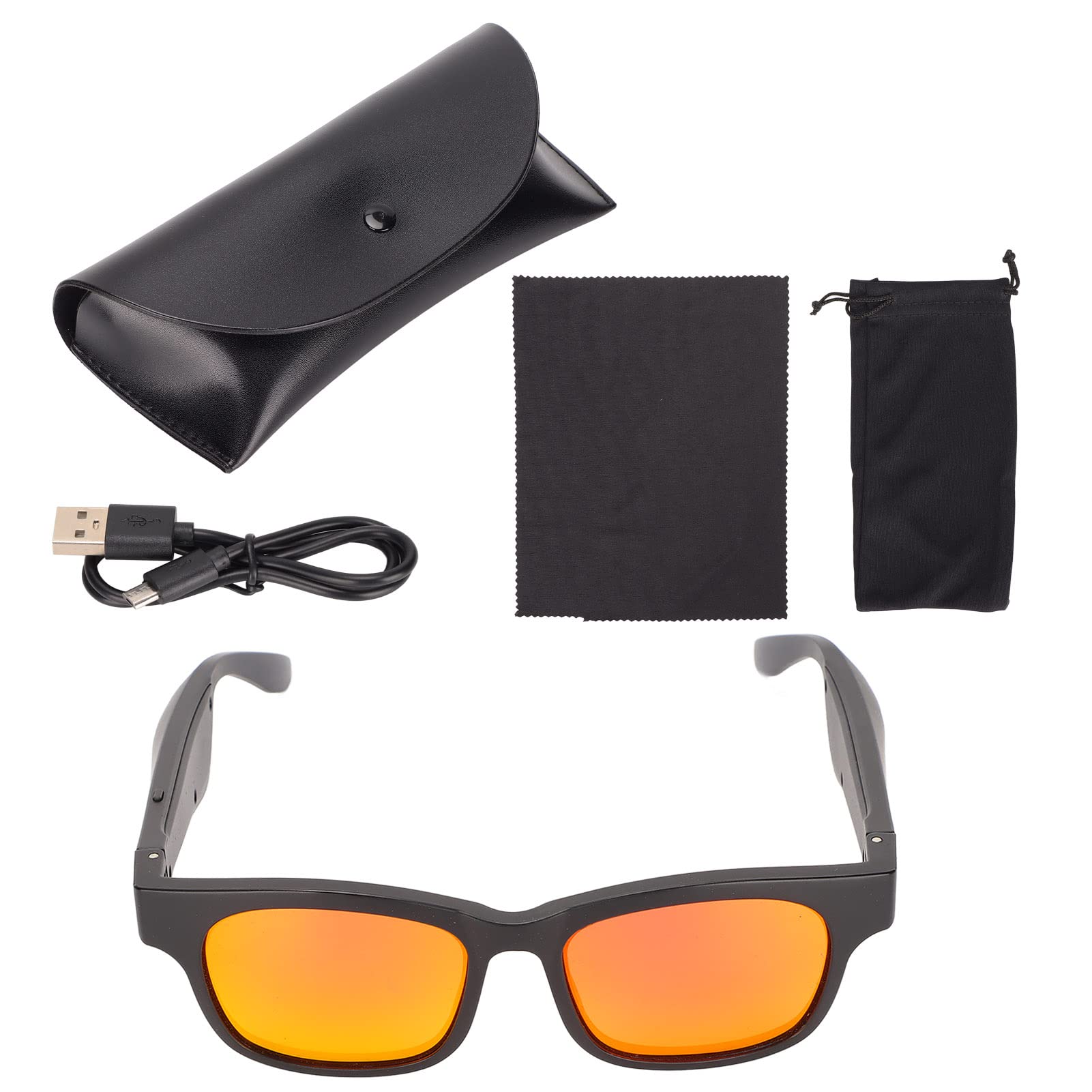 Smart Bluetooth Audio Sunglasses with Noise Reduction - Hands-Free Wireless Glasses for Driving, Shopping, Vacation & Commuting - Open-Ear Design for Music & Calls (Red) - Perfect for Outdoor Activities, Workouts & Travel