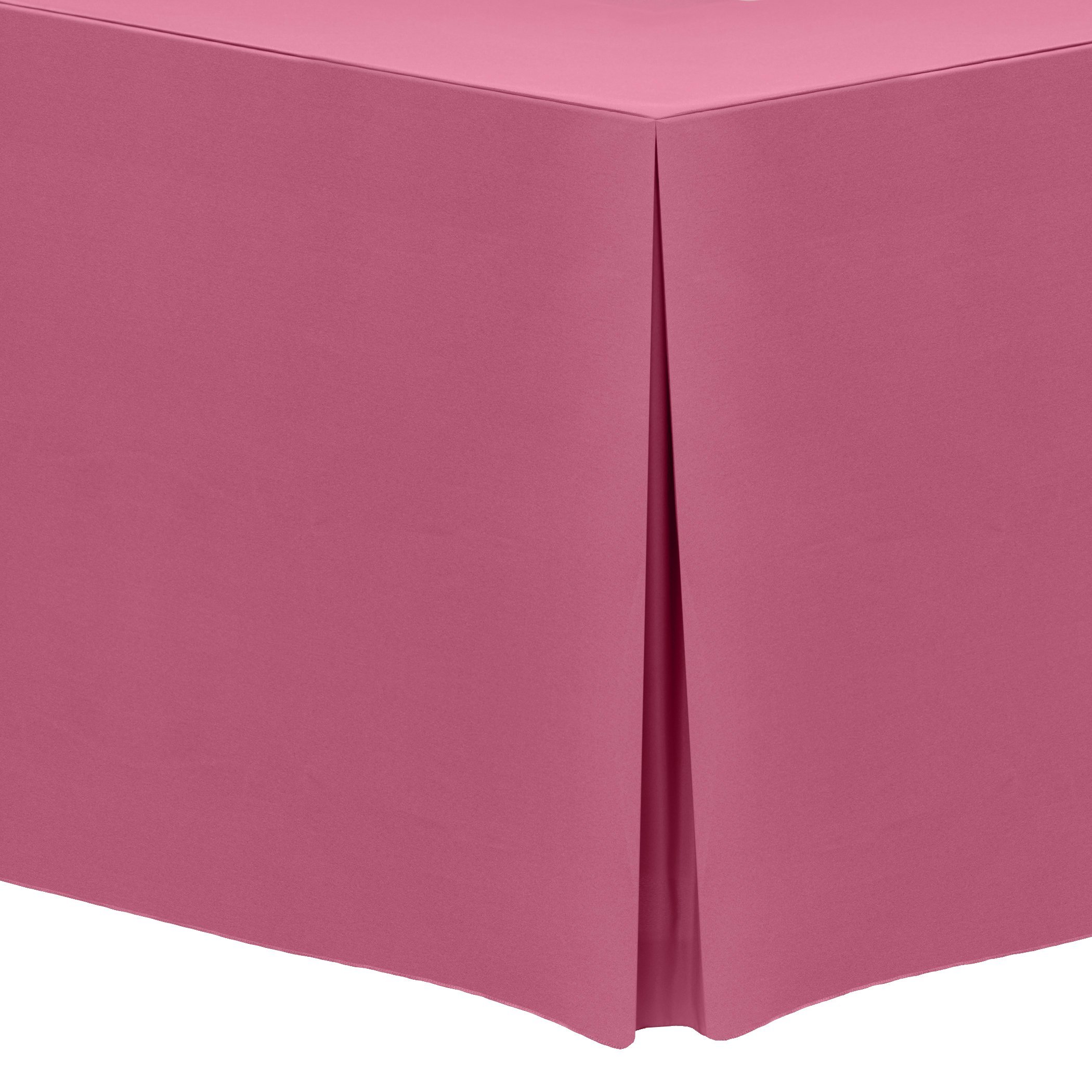 5 ft. Fitted Polyester Tablecloth for 30 x 60-Inch Banquet & Folding Tables - Watermelon Red - Perfect for Weddings, Parties & Events