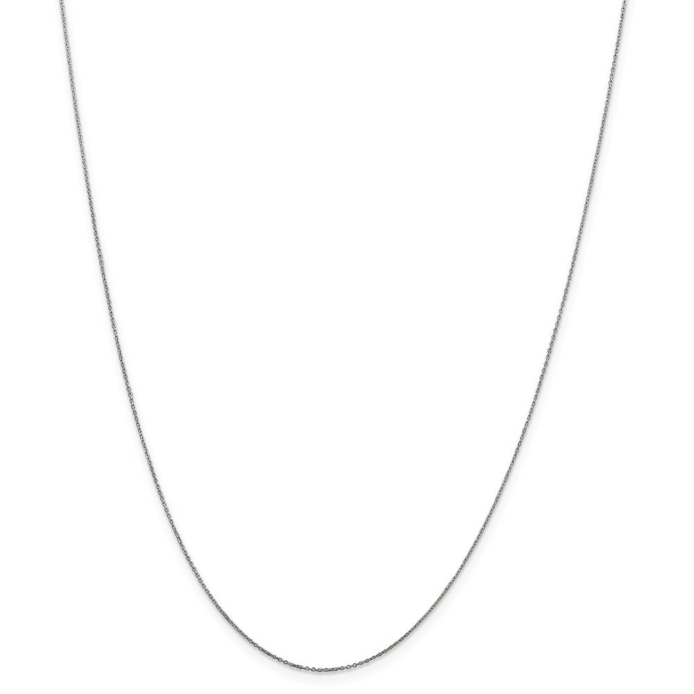14K White Gold 0.6mm Solid Diamond-Cut Cable Chain Necklace for Women - Dainty Layering Necklace, Gift for Her, Wedding, Anniversary & Everyday Wear