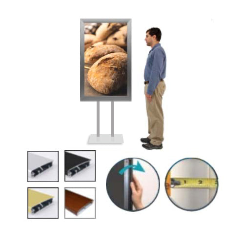 36x42 Double Pole Floor Stand Sign Holder | 2.5