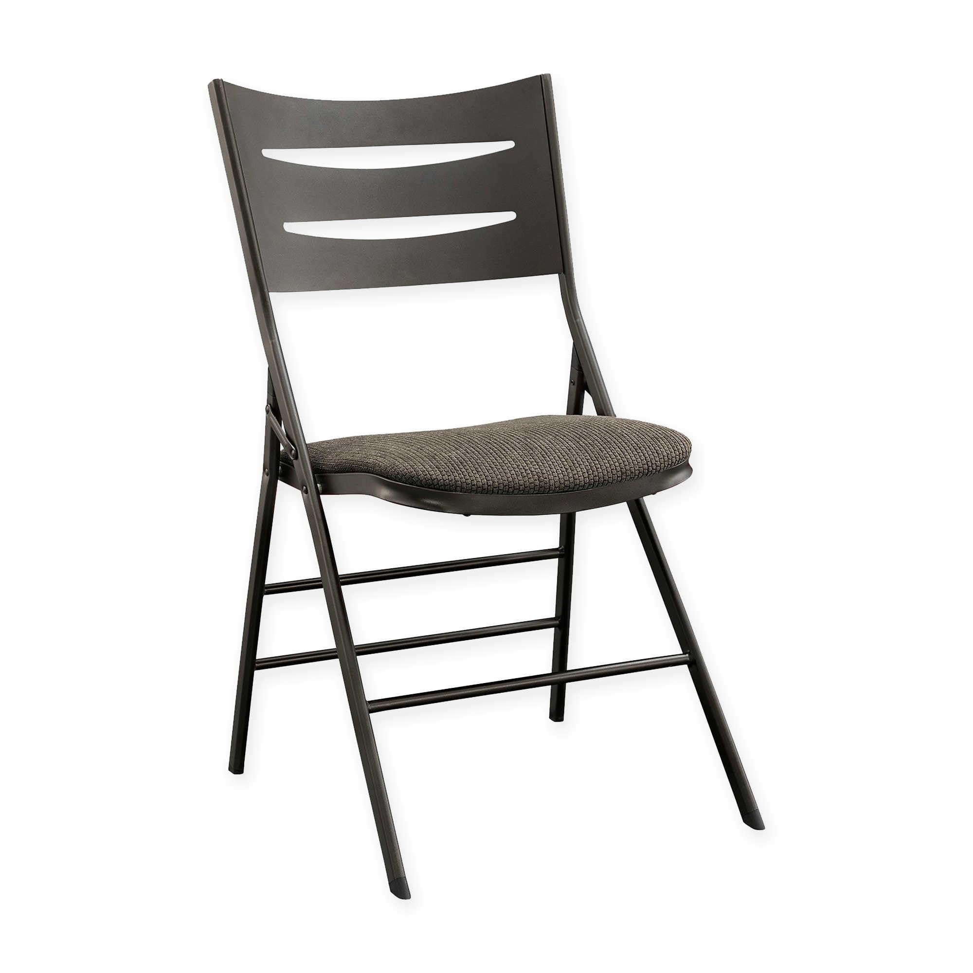 MECO Sudden Comfort Destiny 3 Slat Back Padded Folding Chair with Contoured Backrest & Steel Frame - Indoor Outdoor Event Chairs, Patio, Camping, Picnic, Beach, Backyard (Set of 4, Cinnabar Red)