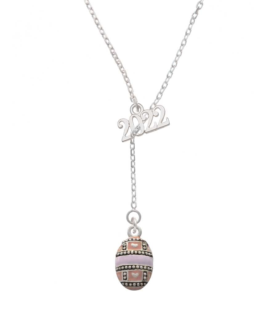 2022 Delight Jewelry Silvertone Egg Pink & Lavender Lariat Necklace 18+2 Inch Adjustable - Elegant Layered Necklace for Women, Perfect for Date Night & Special Occasions
