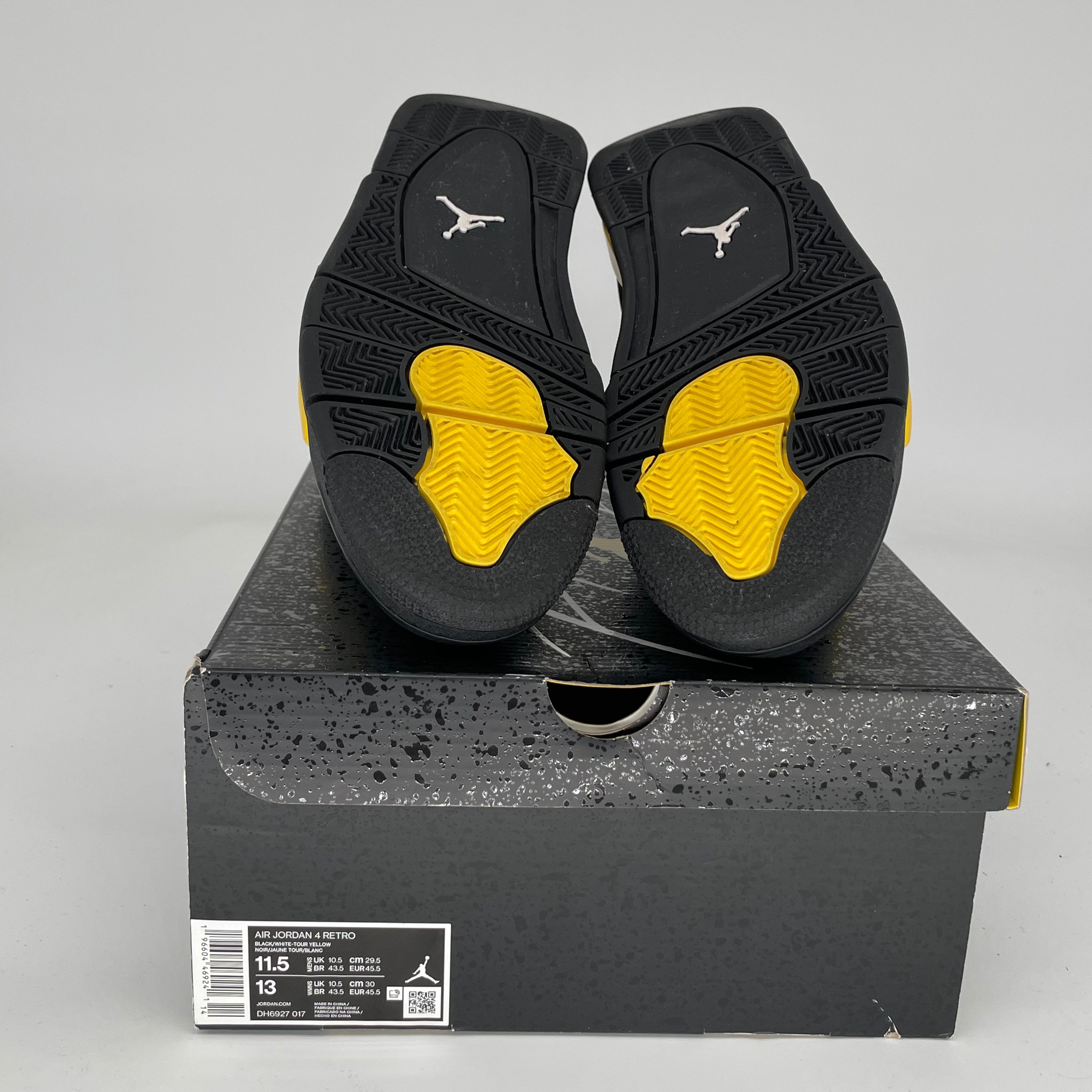 AIR JORDAN 4 THUNDER Retro Sneakers - Men's Size 11.5 (DH6927-017) | Basketball Shoes for Streetwear & Casual Outfits