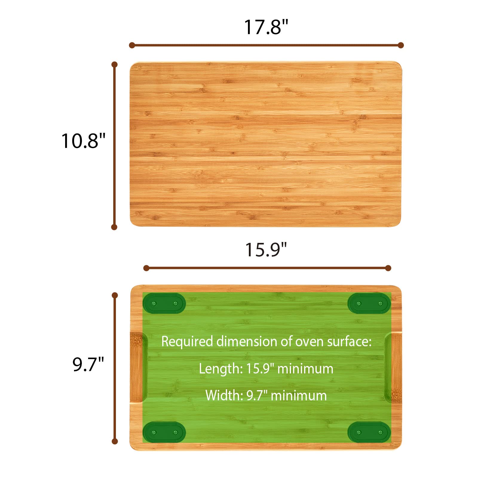 Non-Slip Cutting Board for Breville BOV800XL/845BSS/860BSS Smart Oven - Heat Resistant Silicone Feet, Space Saving Accessory for Countertop Convection Ovens - Perfect for Baking, Roasting & Air Frying - Protects Cabinets & Creates Extra Storage Space