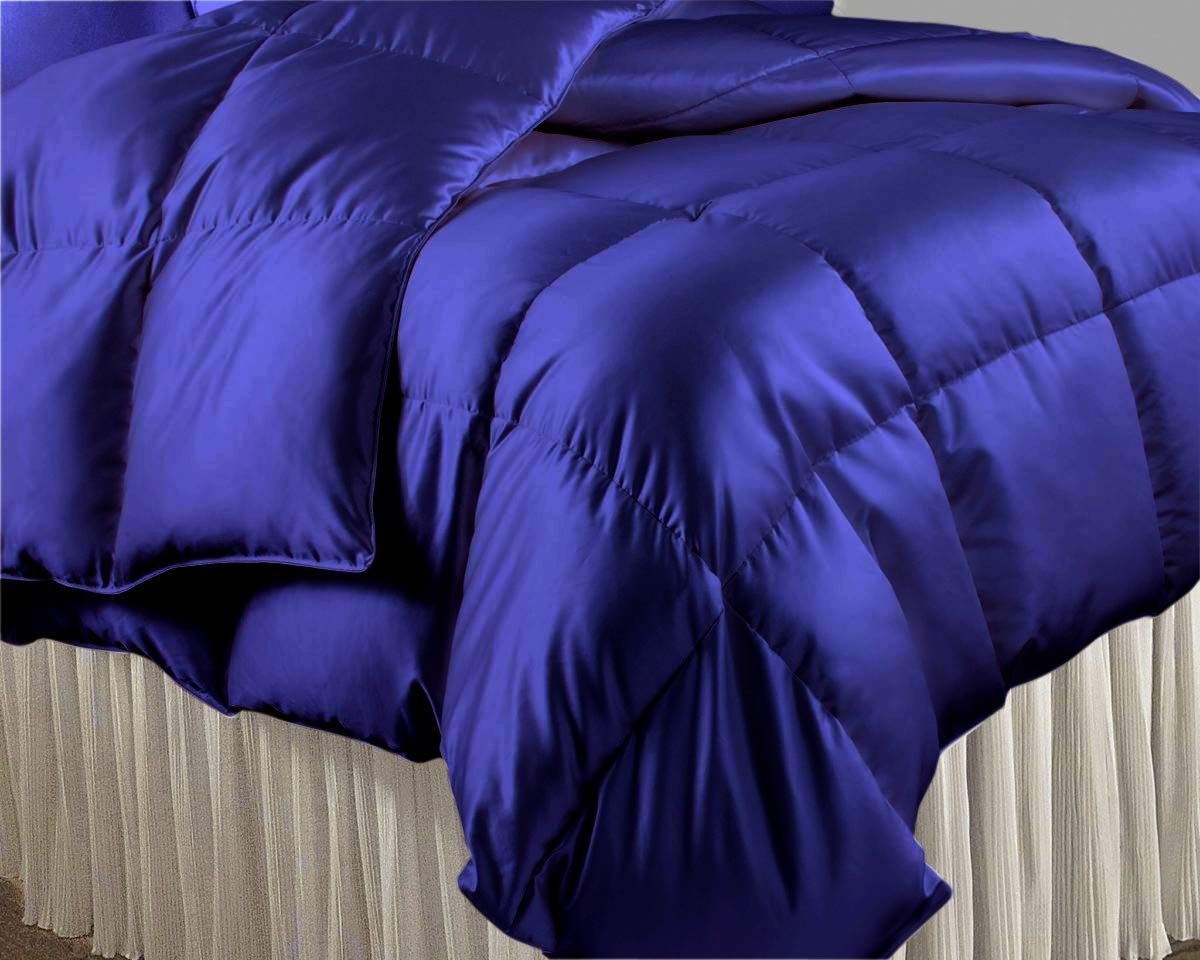 Luxury 5-Piece New York Collection Comforter Set - Premium Hotel Class Polyester Satin Silk Bedding (1 Comforter + 4 Pillow Shams) | Ultra Soft & Comfortable | Royal Blue Oversized Queen | Perfect for Master Bedrooms, Guest Rooms & Luxury Hotels