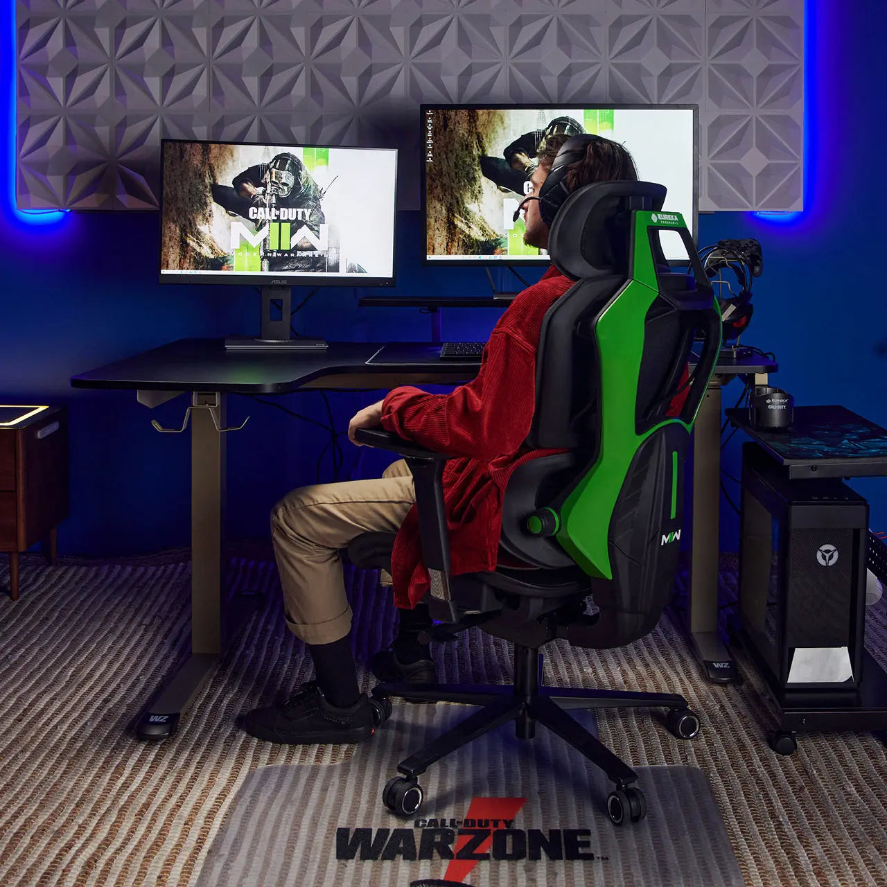 Typhon Hybrid Ergonomic Gaming Chair - Adjustable Lumbar Support & Headrest for PC, Office & Console Gaming - Comfortable Racing Style Chair for Long Hours of Work or Play
