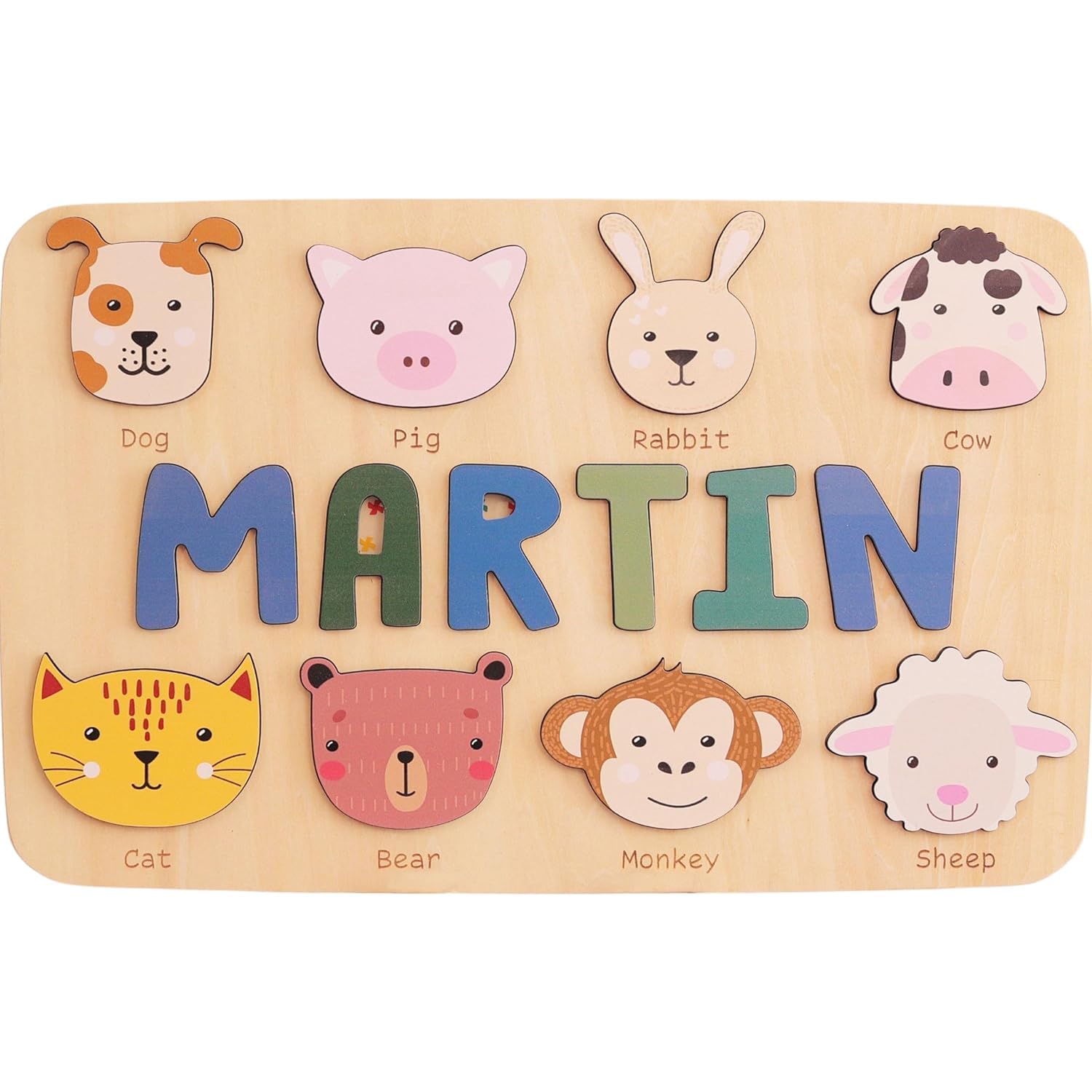 Personalized Wooden Name Puzzles for Toddlers 1-3 Years Old - Custom Kids Learning Toys - Baby Shower Gift Ideas - Perfect for Nursery Decor & Early Childhood Education