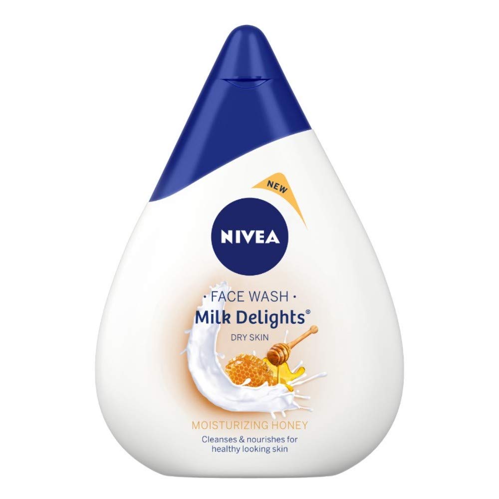 Nivea Milk Delights Rosewater Face Wash for Sensitive Skin, 100ml & Honey Moisturizing Face Wash for Dry Skin, 100ml - Gentle Daily Cleansing for Soft, Hydrated Skin