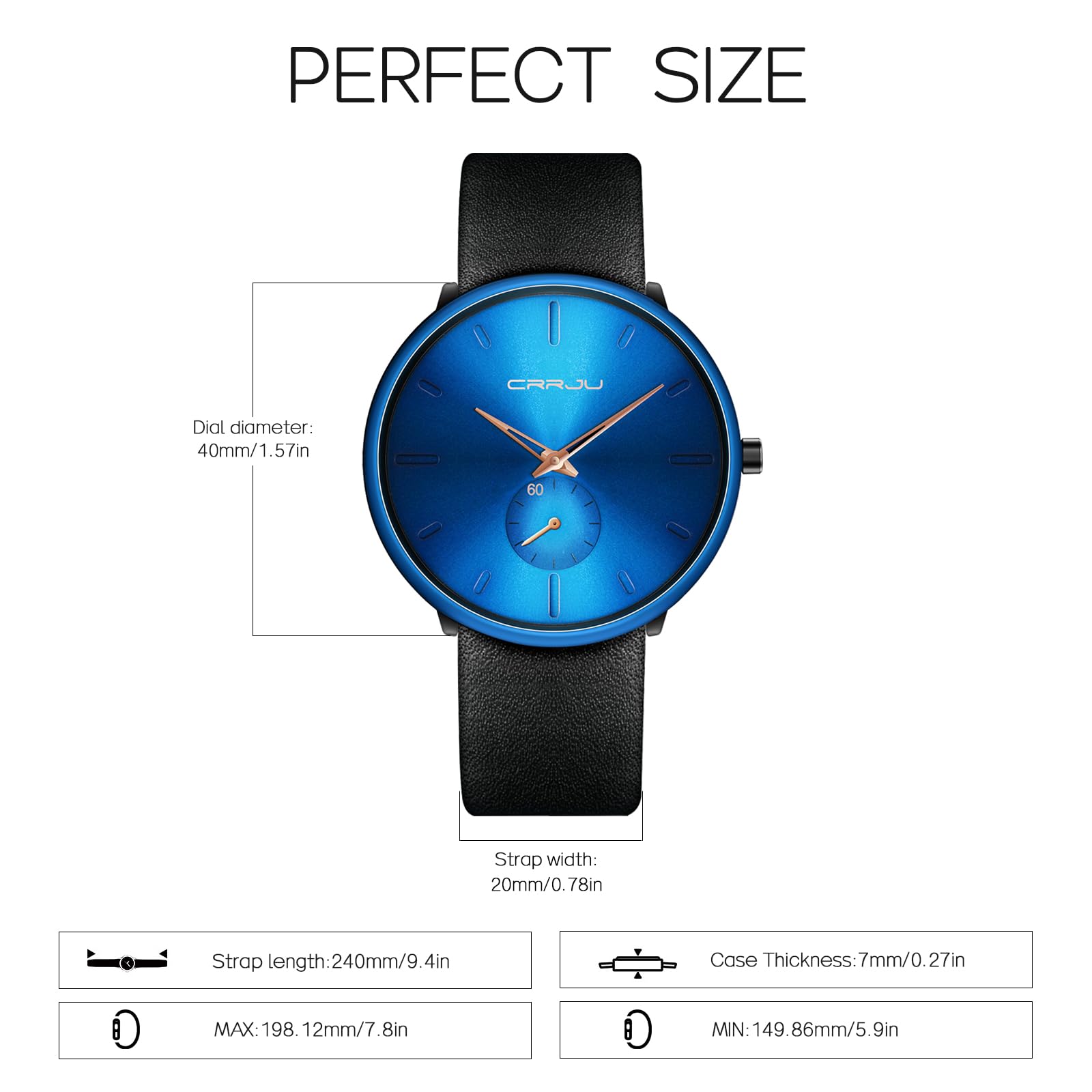 Ultra-Thin Minimalist Waterproof Men's Watch - Slim Dress Watch with Genuine Leather Band for Business & Casual Wear | Unisex Wristwatch for Office, Dating & Everyday Use