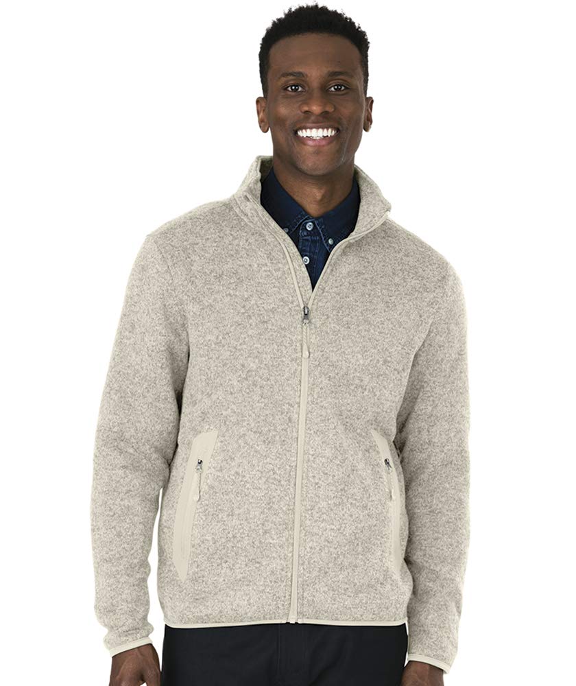 Charles River Apparel Men's Heathered Fleece Jacket - Warm Soft Lightweight Pullover for Outdoor Activities, Hiking & Casual Wear