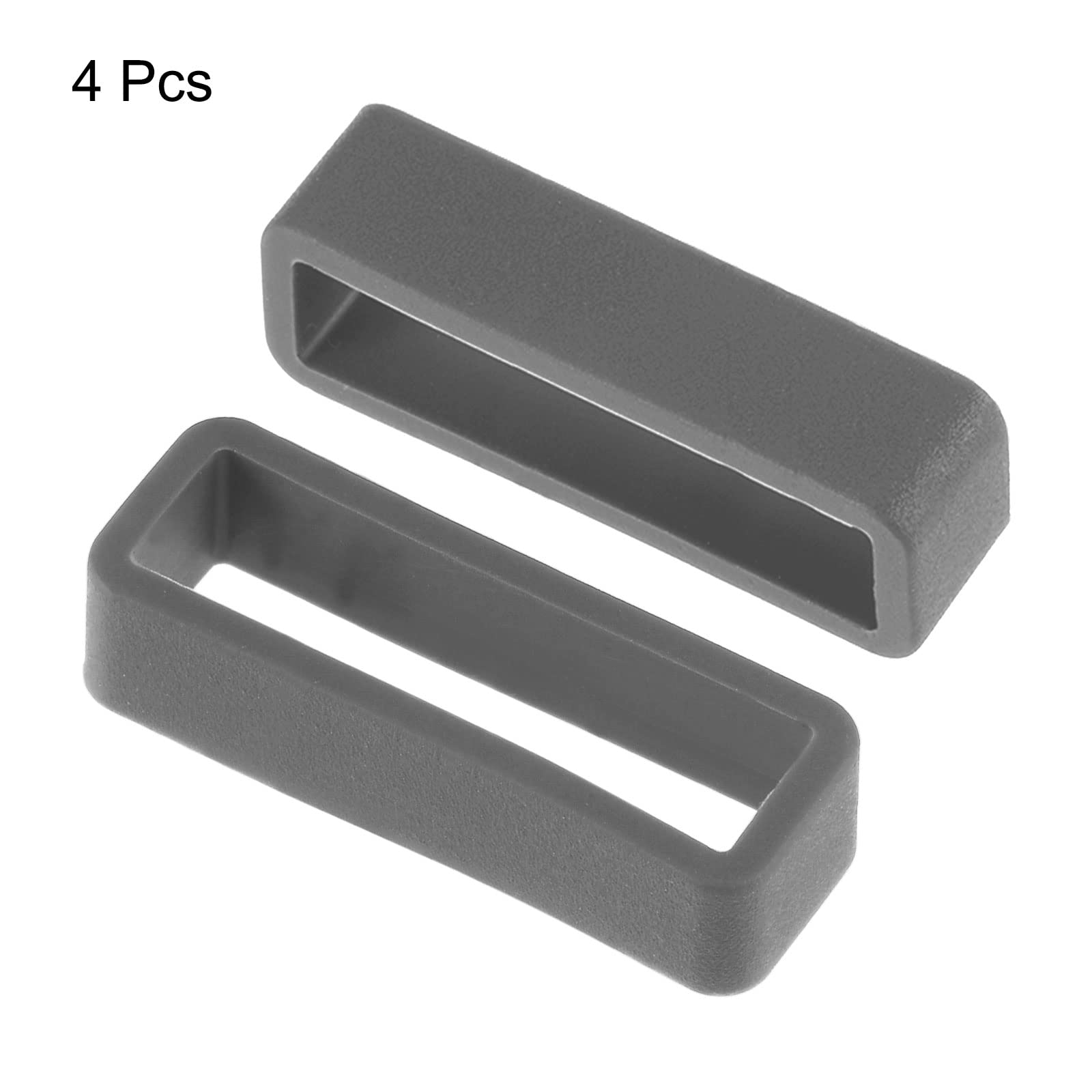 uxcell 26mm Watch Band Strap Loops - 4 Pack Deep Gray Silicone Replacement Fastener Rings for Watch Holder Keeper, Secure Fit for Sports & Outdoor Activities