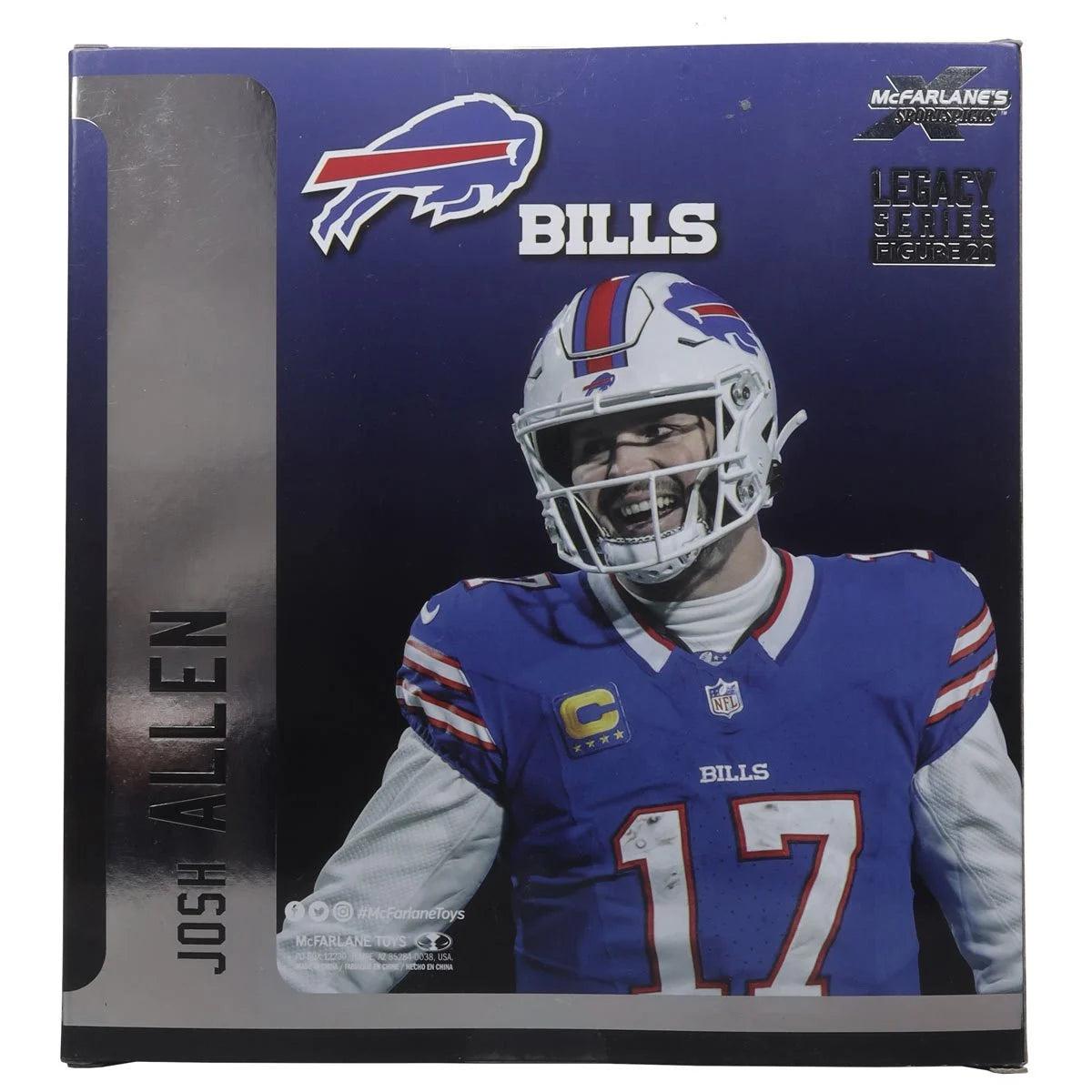 Josh Allen Buffalo Bills NFL Blue Jersey 2024 Posed Action Figure - Perfect for Game Day Decor, Sports Memorabilia Collection, and Football Fan Gifts