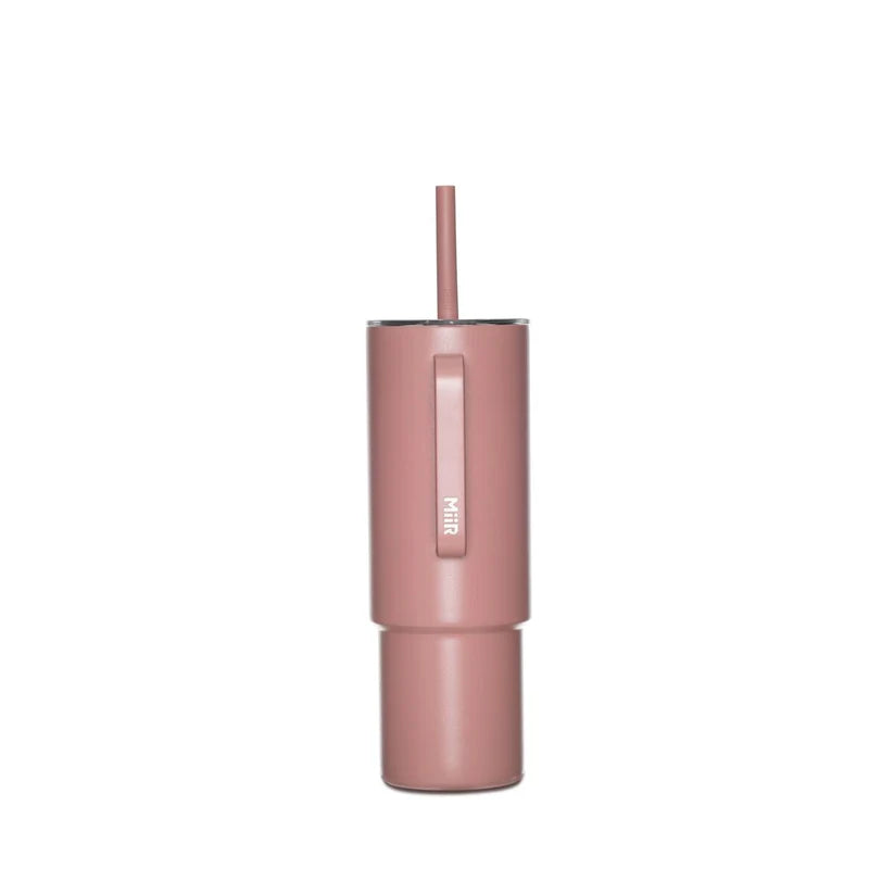 MiiR 32oz All Day Straw Tumbler with Lid - Insulated Stainless Steel Water Bottle for Hot & Cold Drinks, Leakproof Travel Cup for Gym, Hiking, Office & Outdoor Activities (Rosewood Pink)