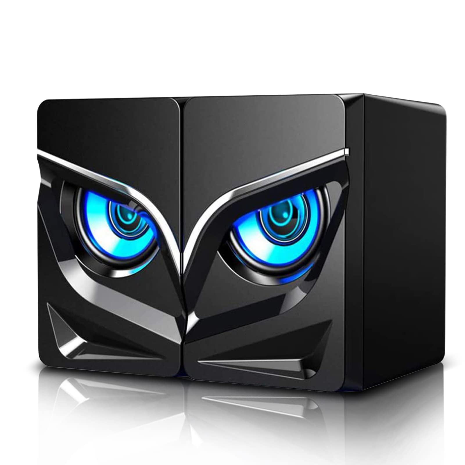Ciglow Mini Computer Speakers with USB Power & 3.5MM Stereo Audio Cable, Low Frequency Wired Desktop Speakers for PC, Laptop, MP3 Player, Smartphone - Perfect for Home Office, Gaming, and Music Listening (Black)