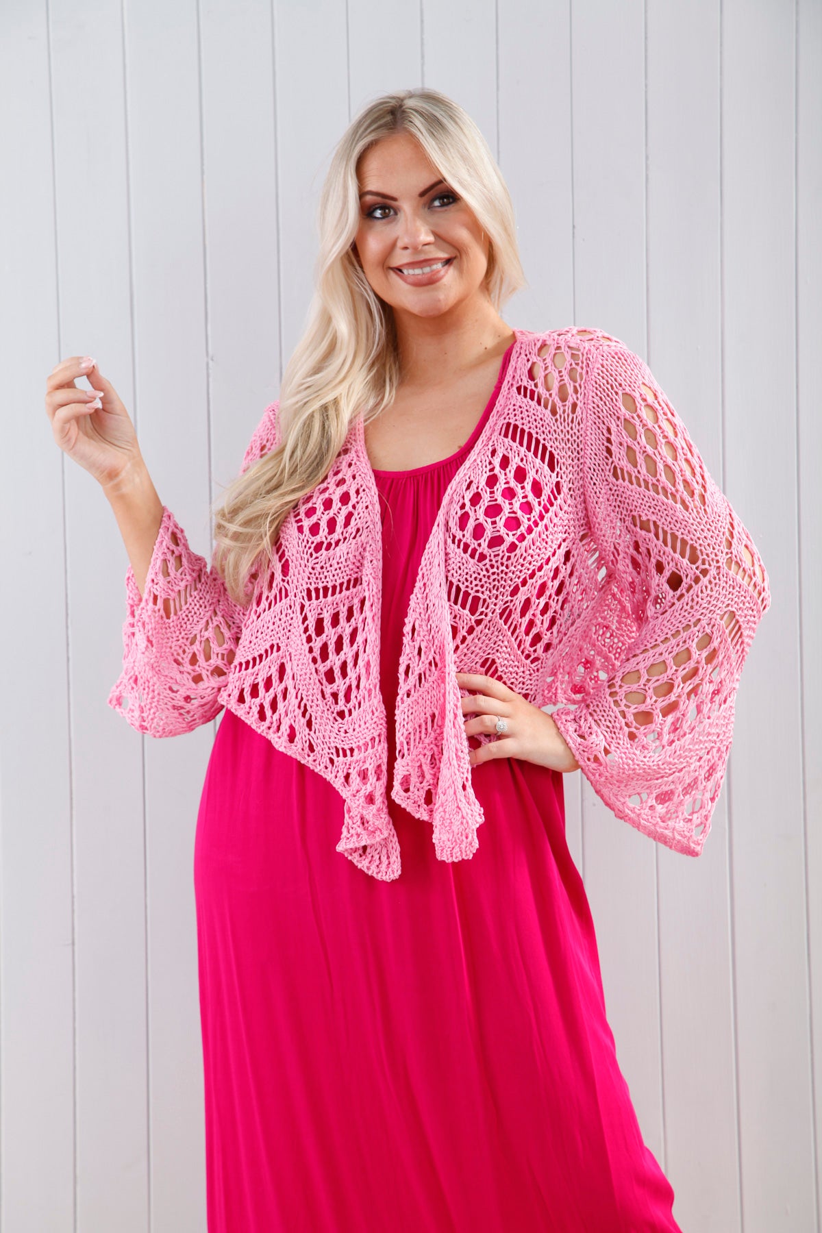 Orlena Women's Cardigan Sweater - Soft Candy Pink Knit Open Front Long Sleeve Wrap Cover Up for Fall & Winter | Perfect for Office, Date Night & Casual Outfits